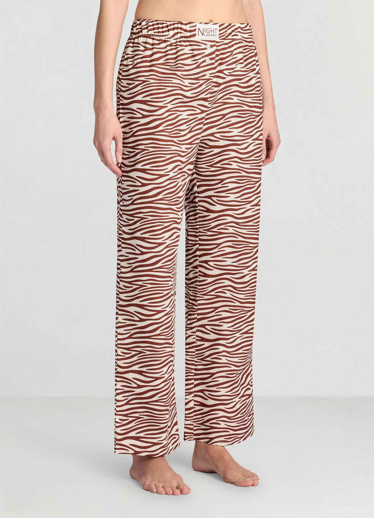Pantaloni pigiama con stampa animalier