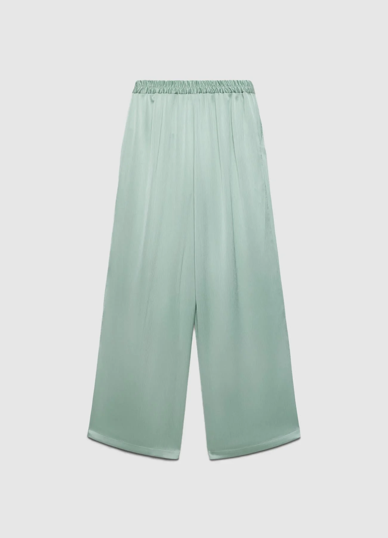 Pantaloni similsatin tinta unita - Image 2