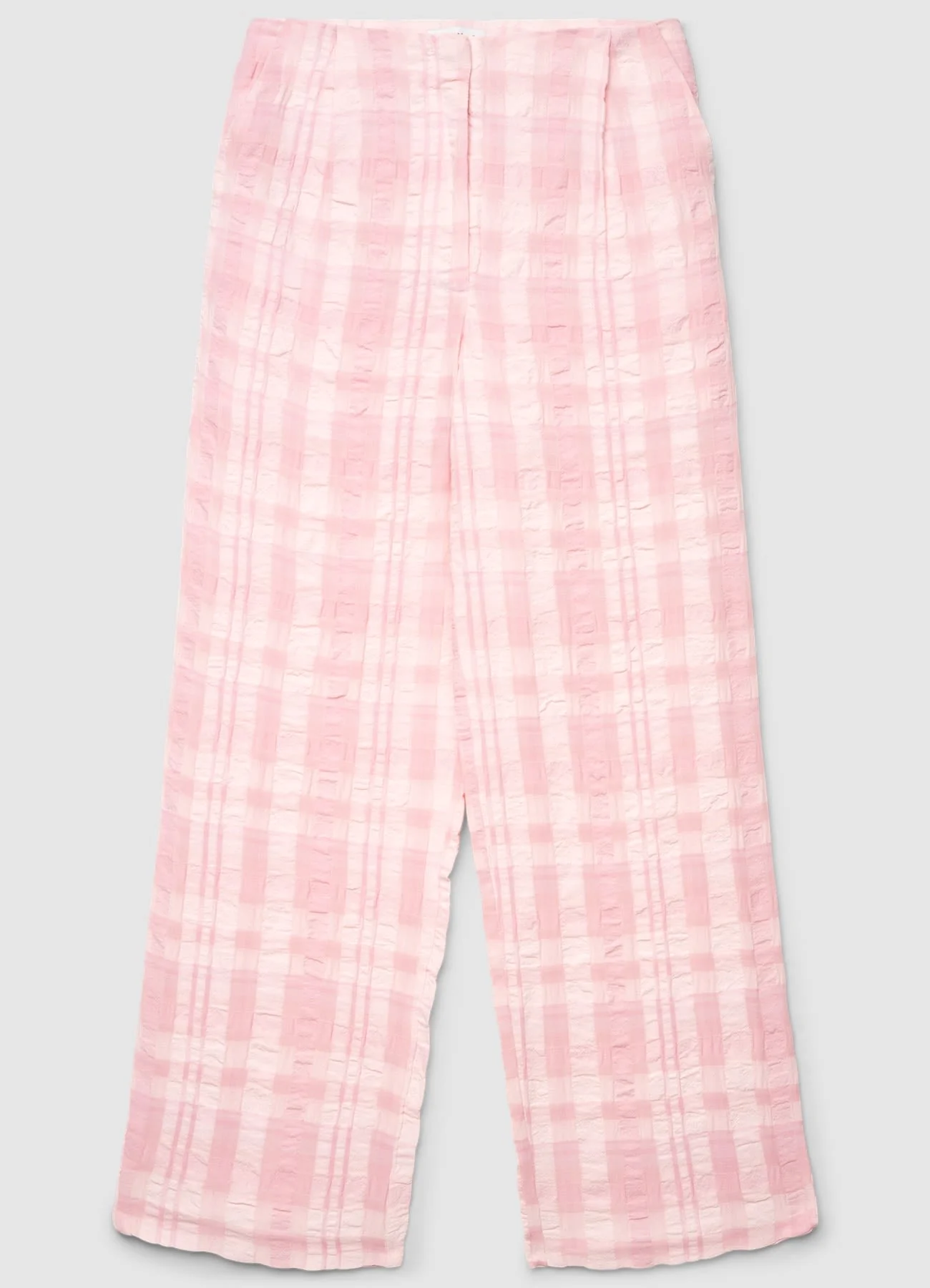 Pantaloni straight a quadri semitrasparenti - Image 4