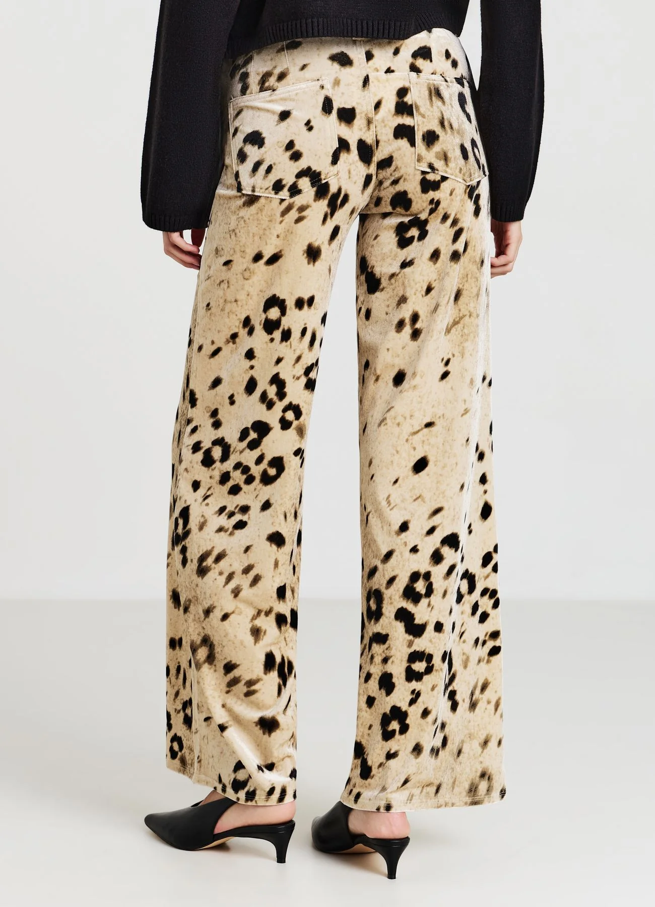 Pantaloni straight ciniglia animalier - Image 2