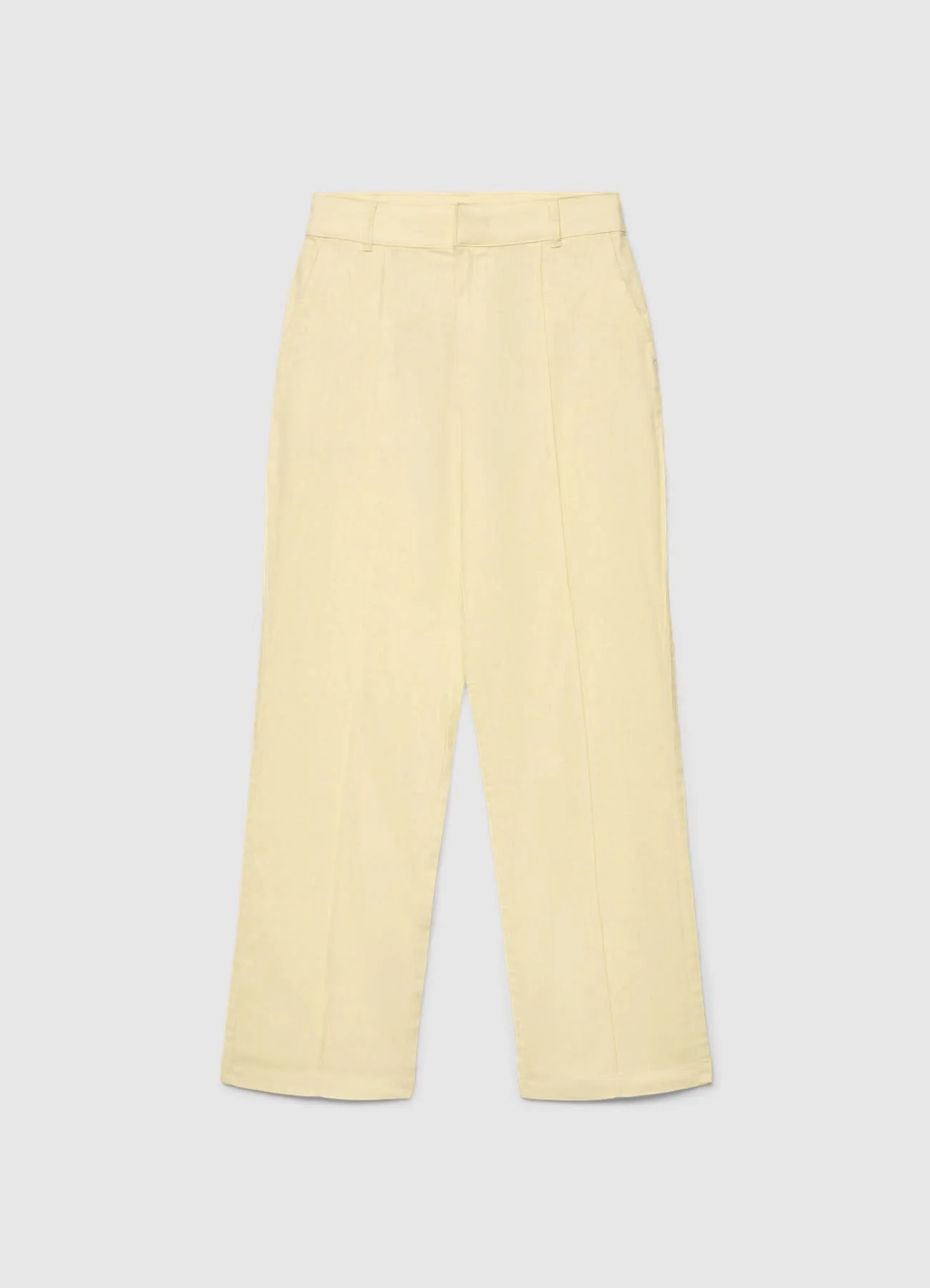 Pantaloni straight con nervatura a tinta unita - Image 5