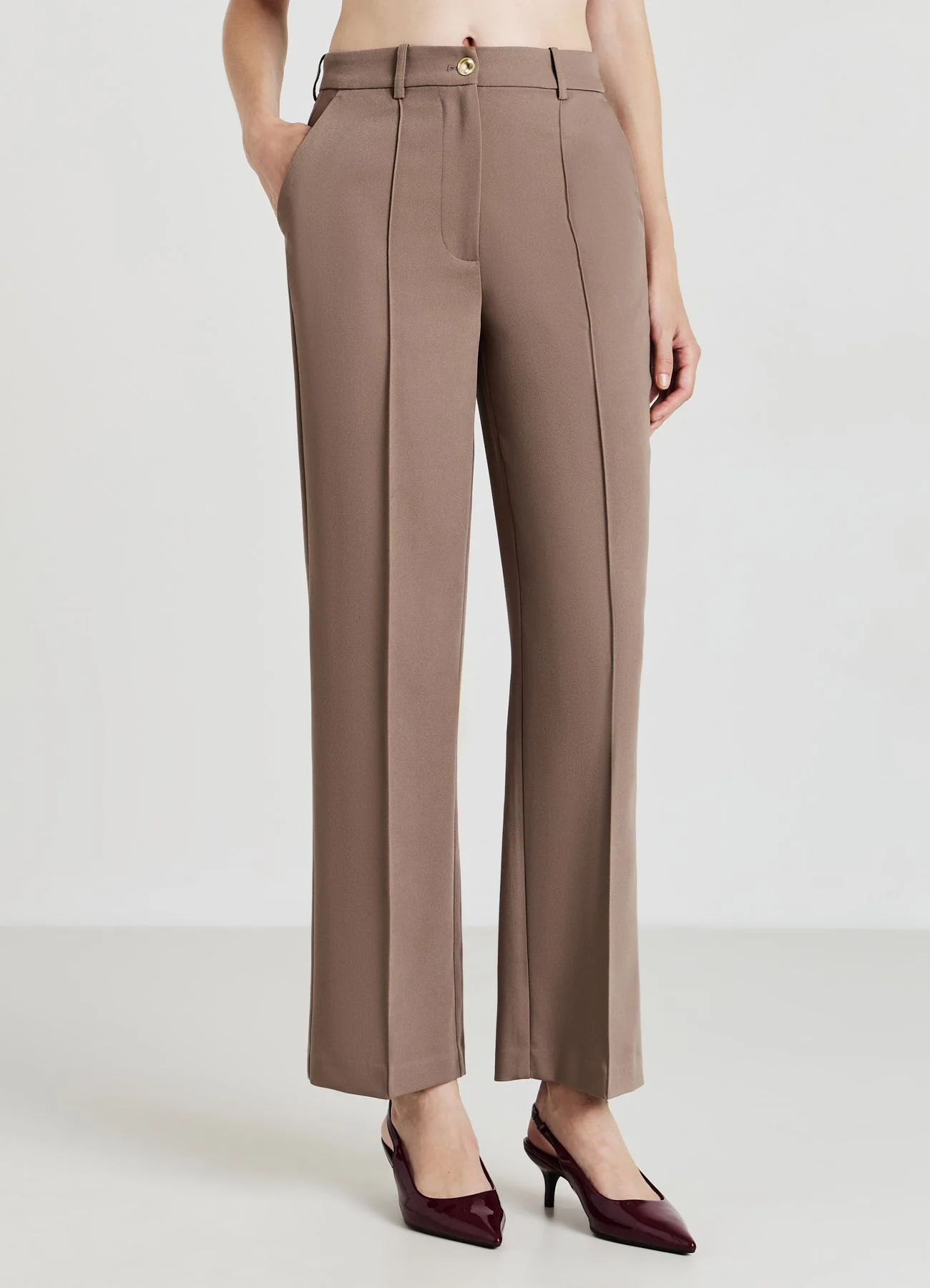 Pantaloni straight con nervature - Image 2