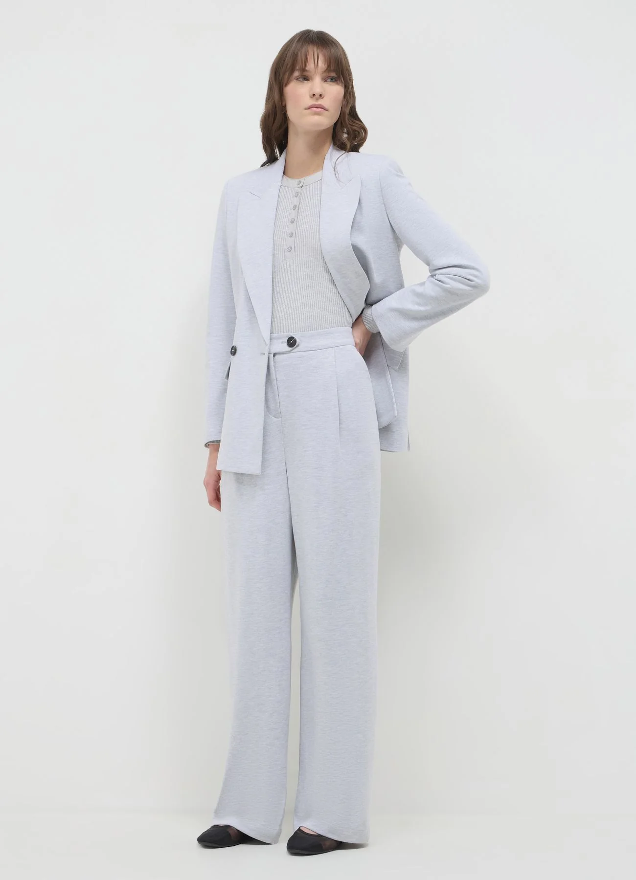 Pantaloni straight cotone pesante