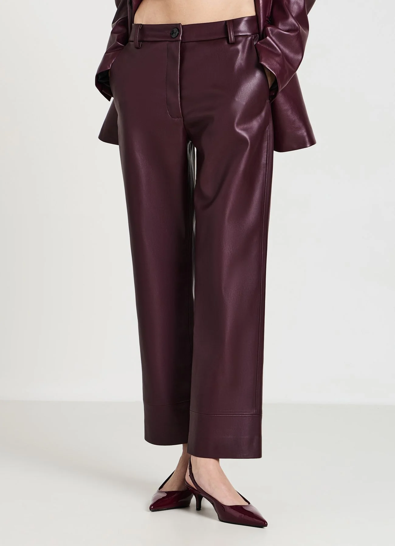 Pantaloni straight in similpelle - Image 3