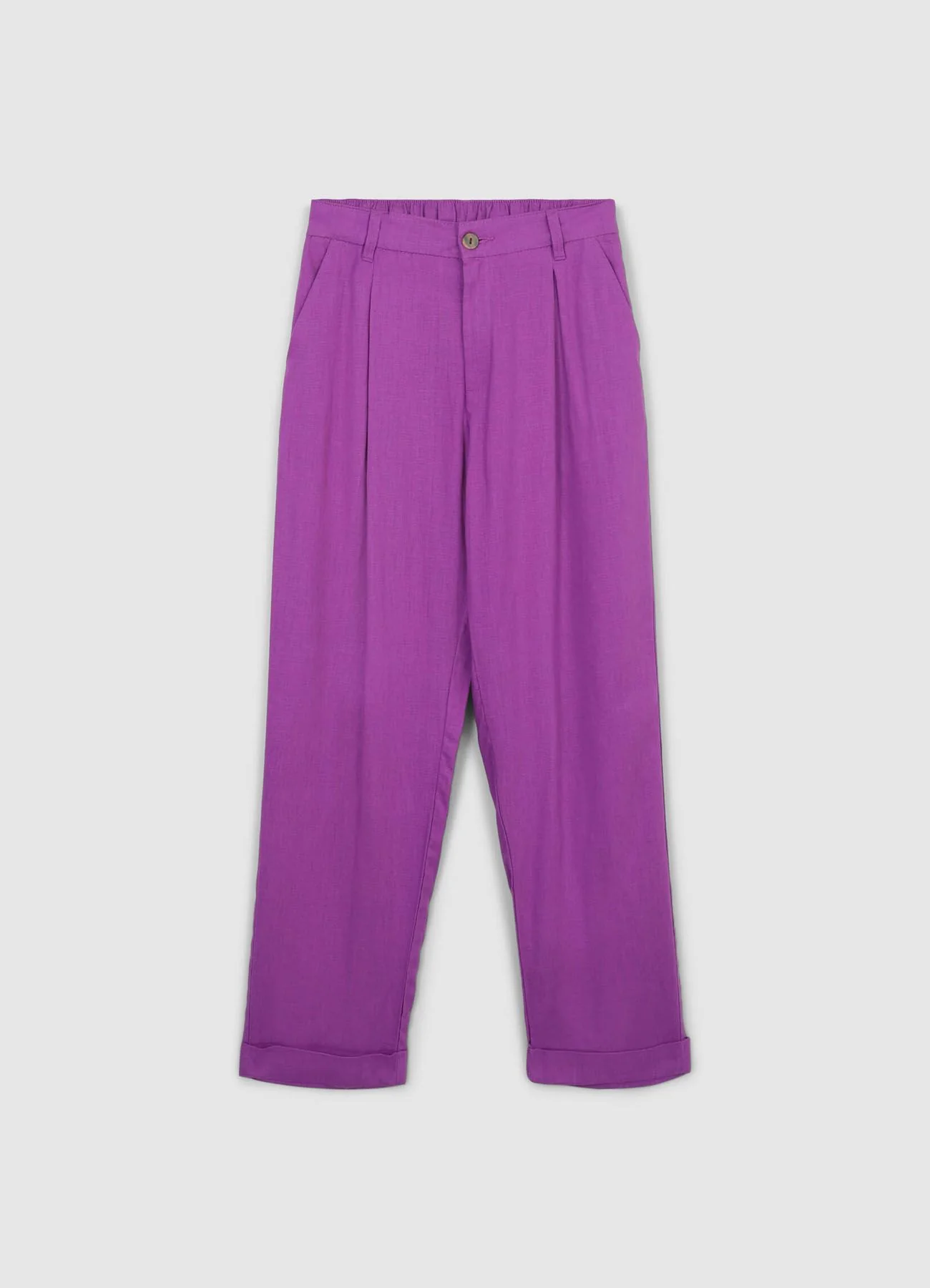 Pantaloni tasche alla francese misto lino