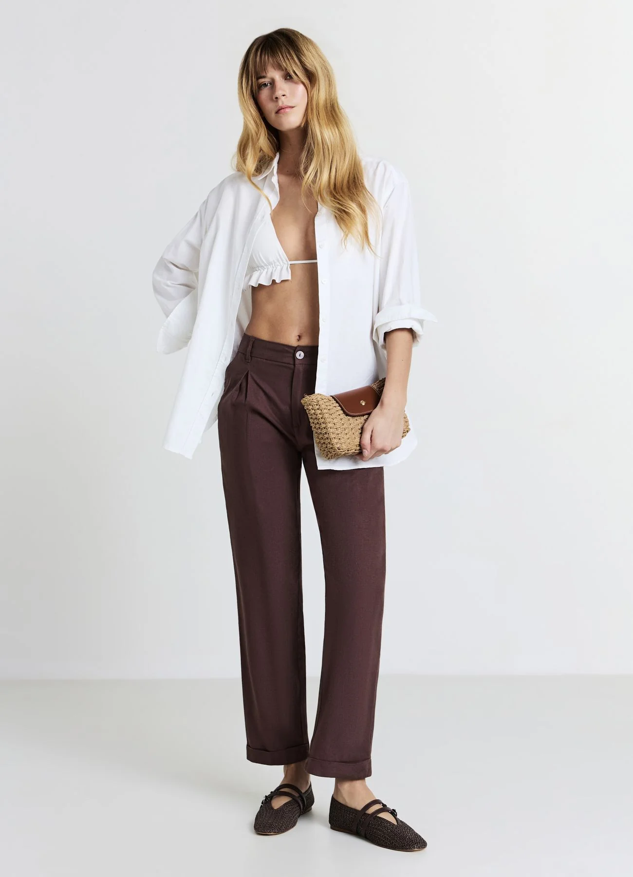 Pantaloni tasche alla francese misto lino - Image 2