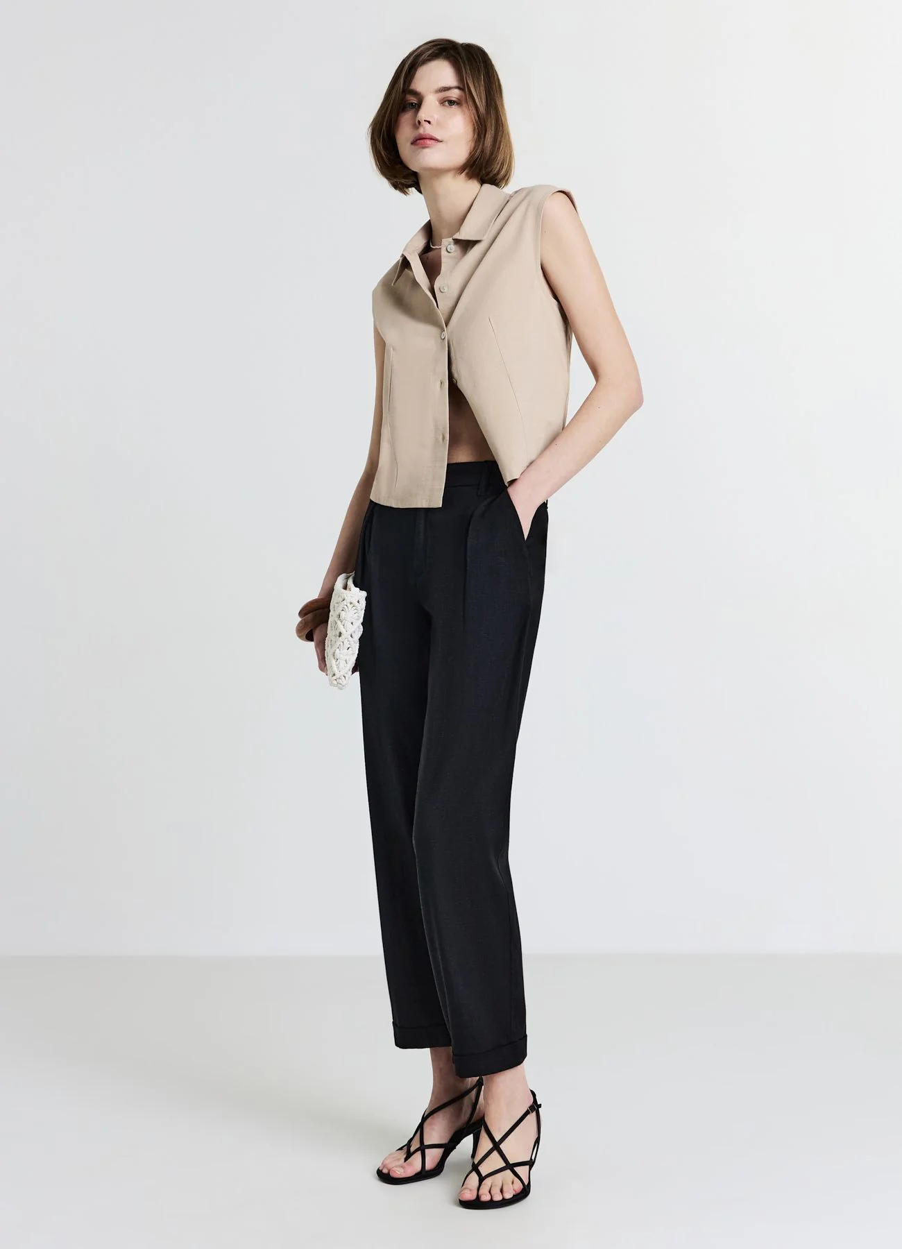Pantaloni tasche alla francese misto lino - Image 3