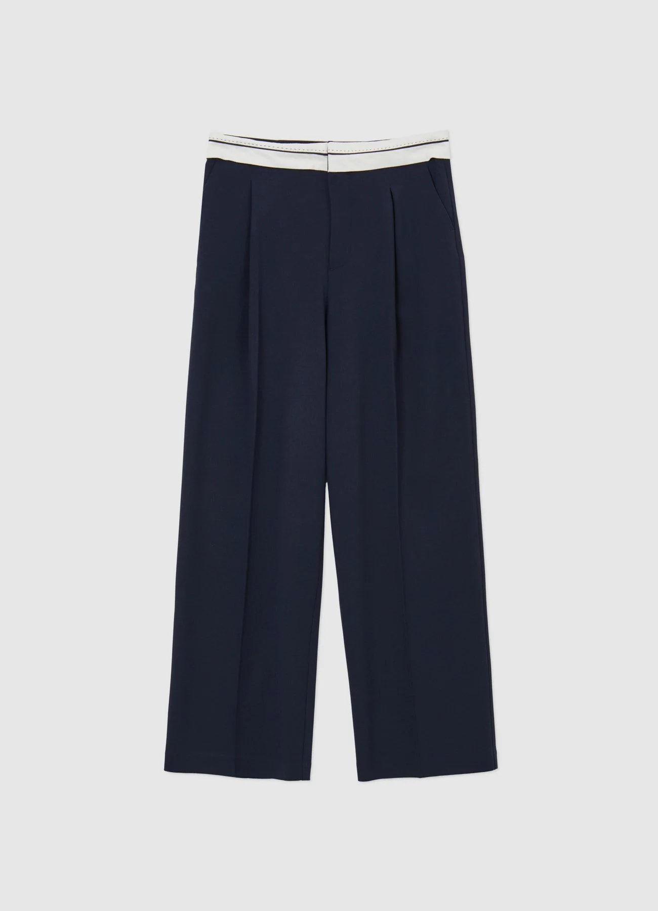 Pantaloni vita bassa con banda a contrasto - Image 4