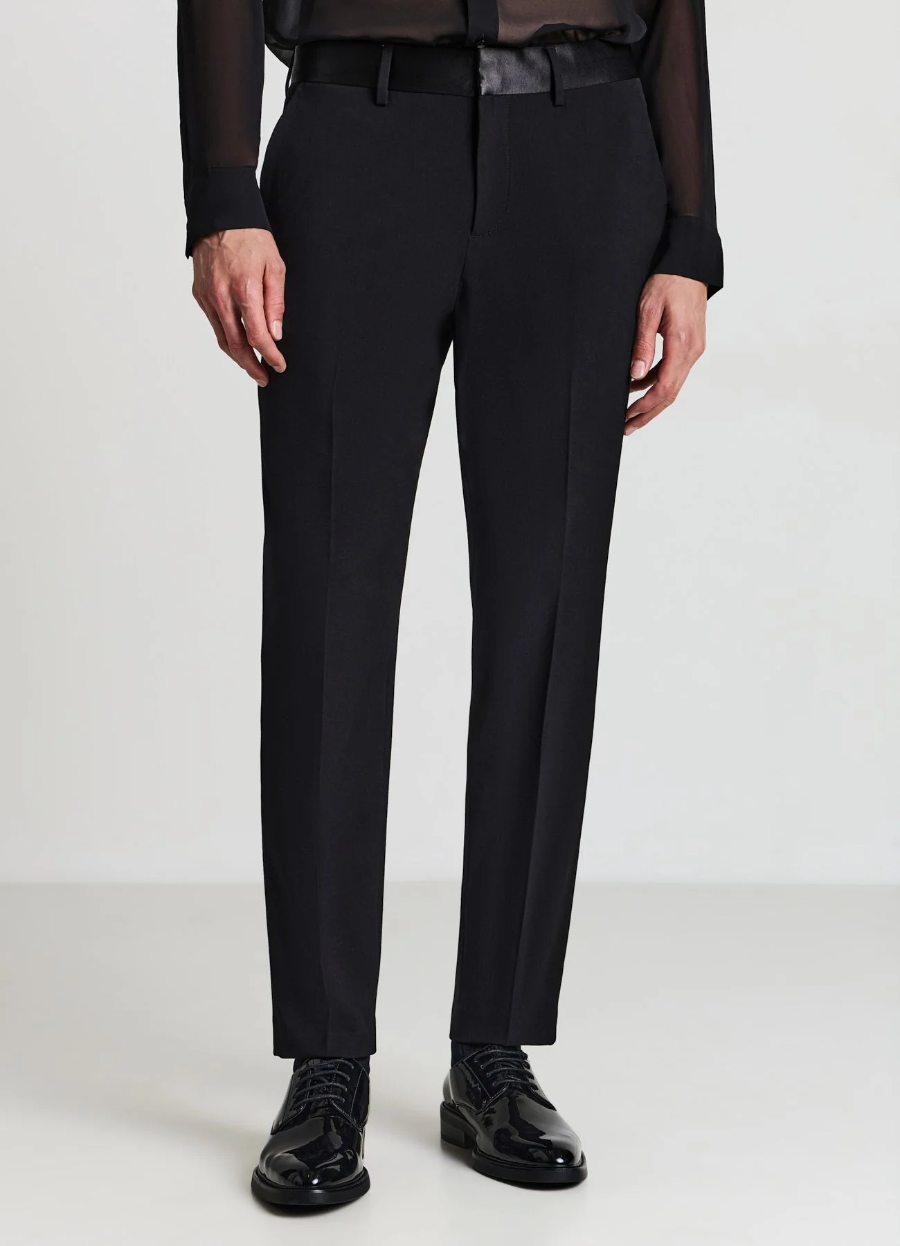 Pantaloni vita in simil satin - Image 4
