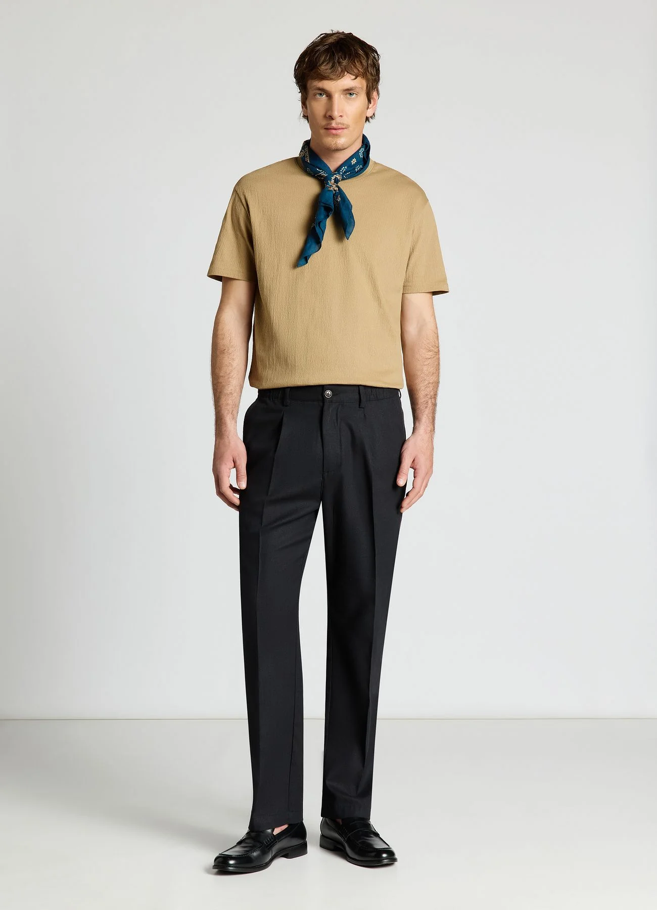 Pantaloni wide leg in misto lino