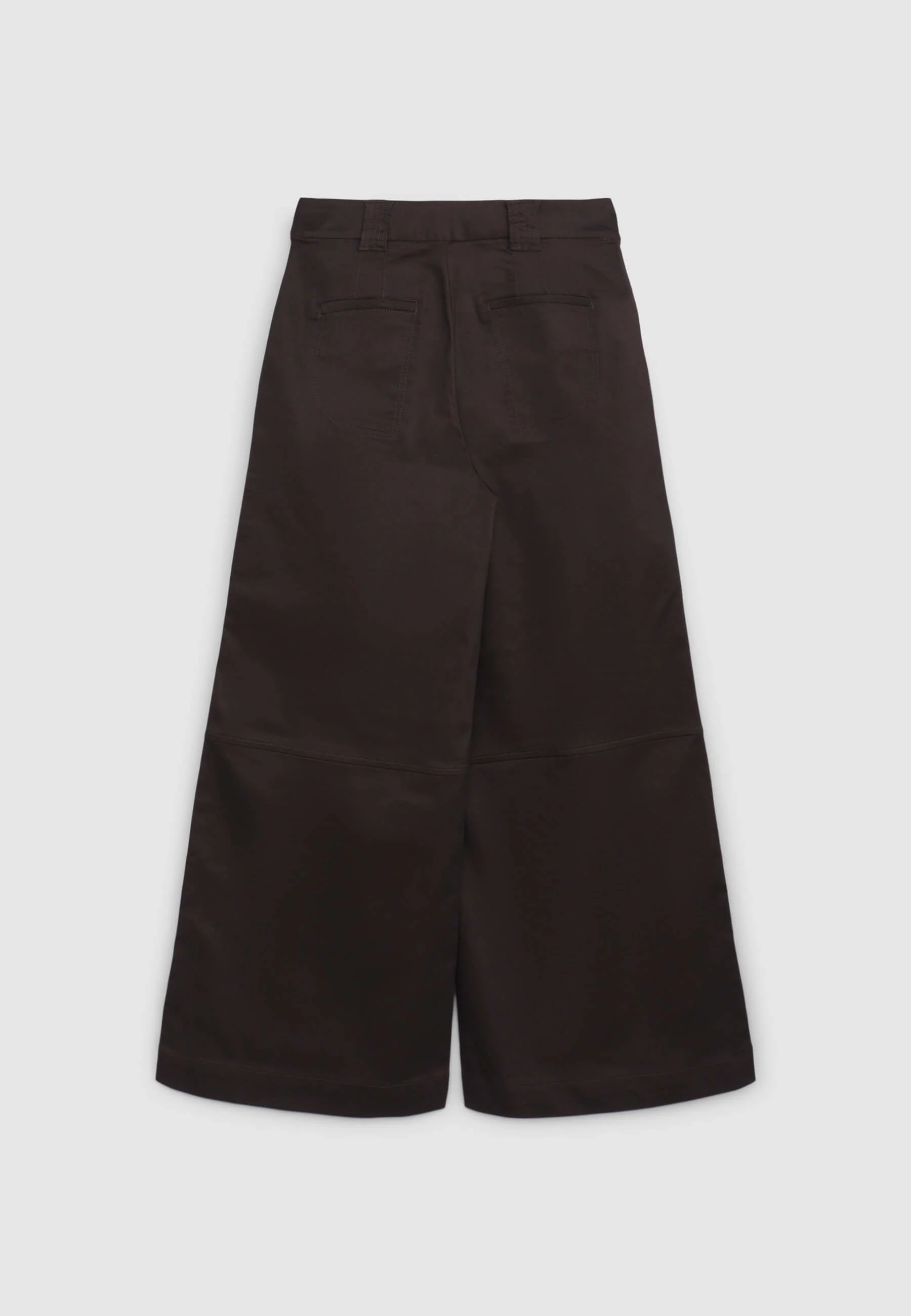 Pantaloni wide leg in rasatello di cotone - Image 4