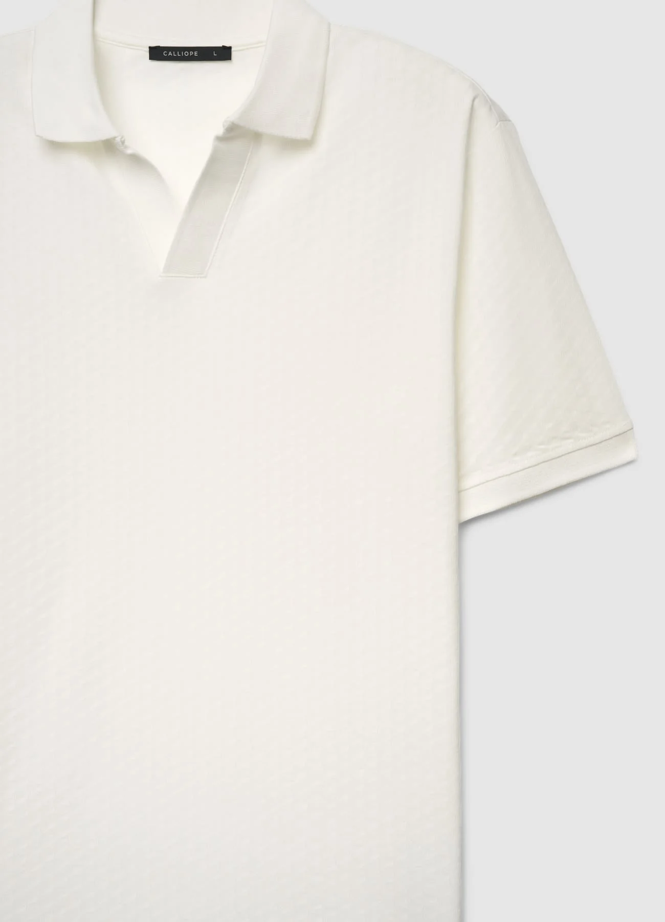 Polo con collo aperto in jacquard - Image 6