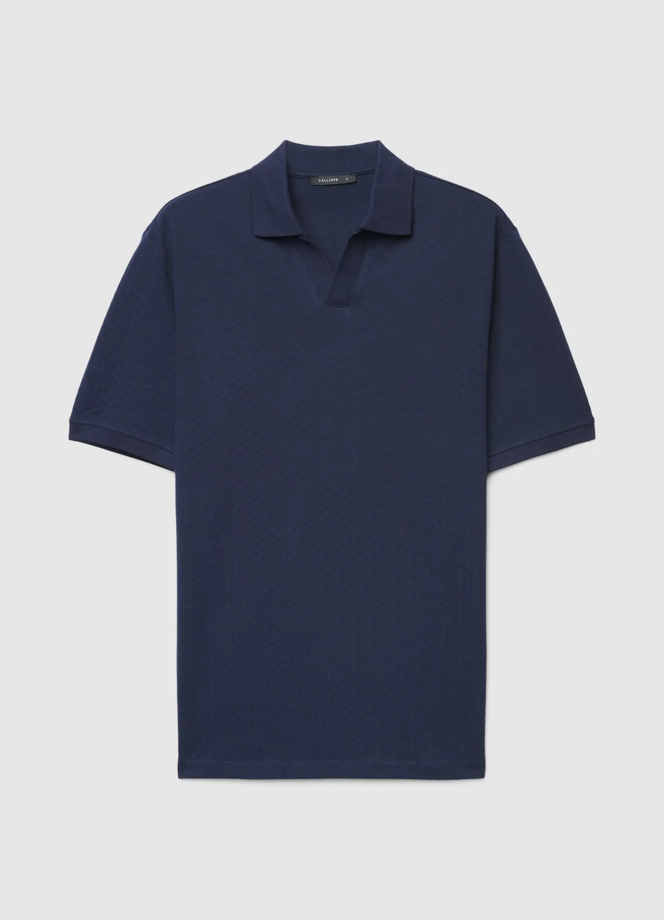 Polo con collo aperto in jacquard - Image 5