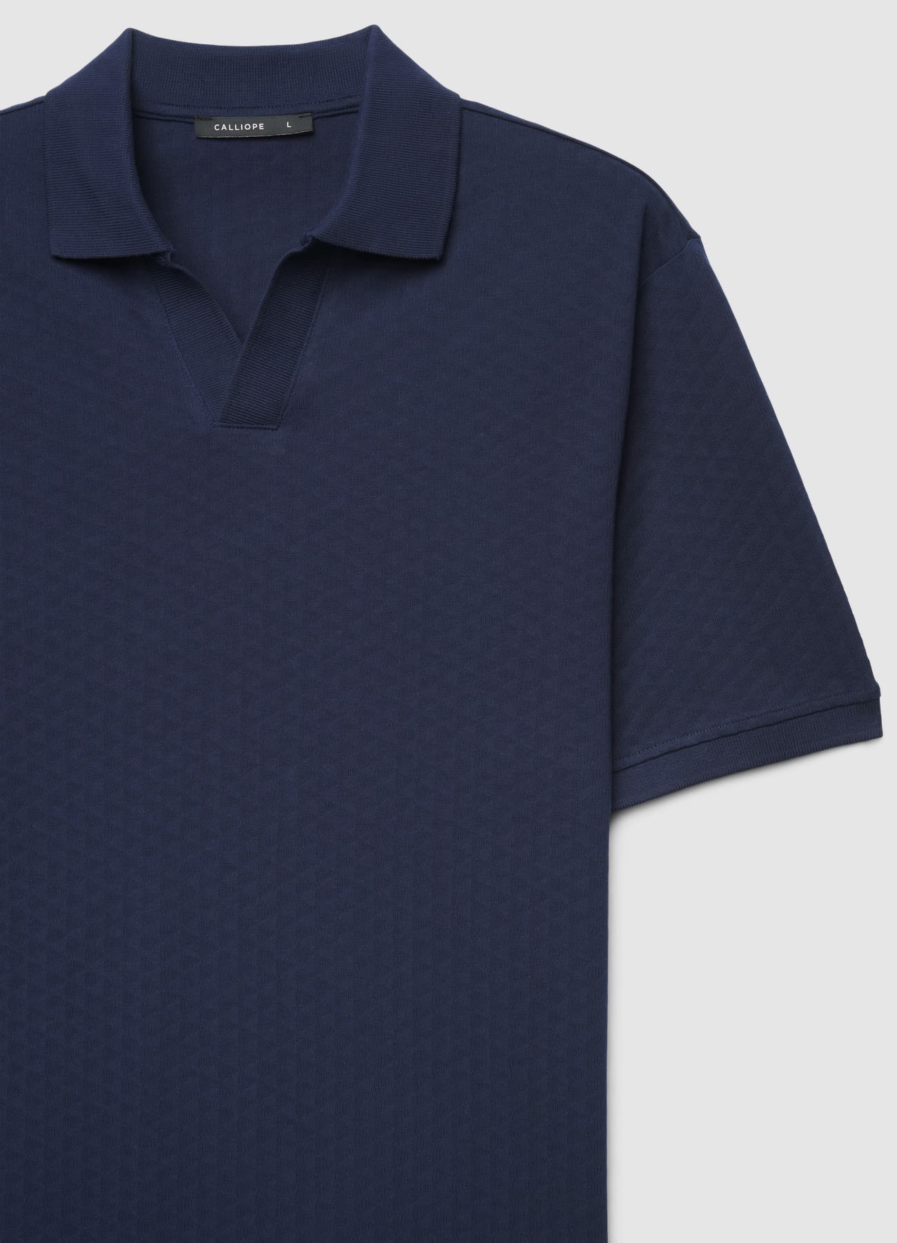 Polo con collo aperto in jacquard - Image 6