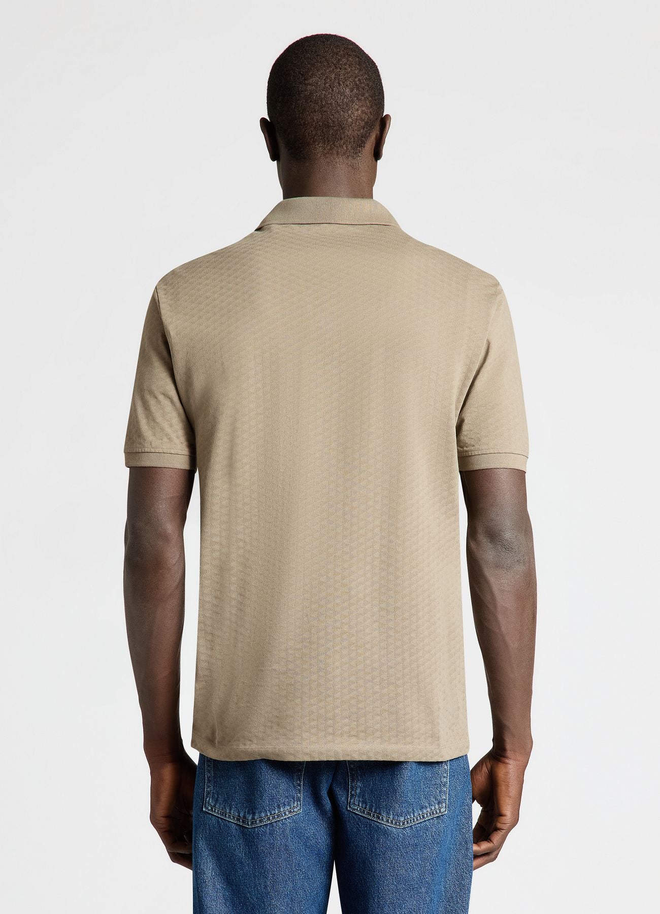 Polo con collo aperto in jacquard - Image 3
