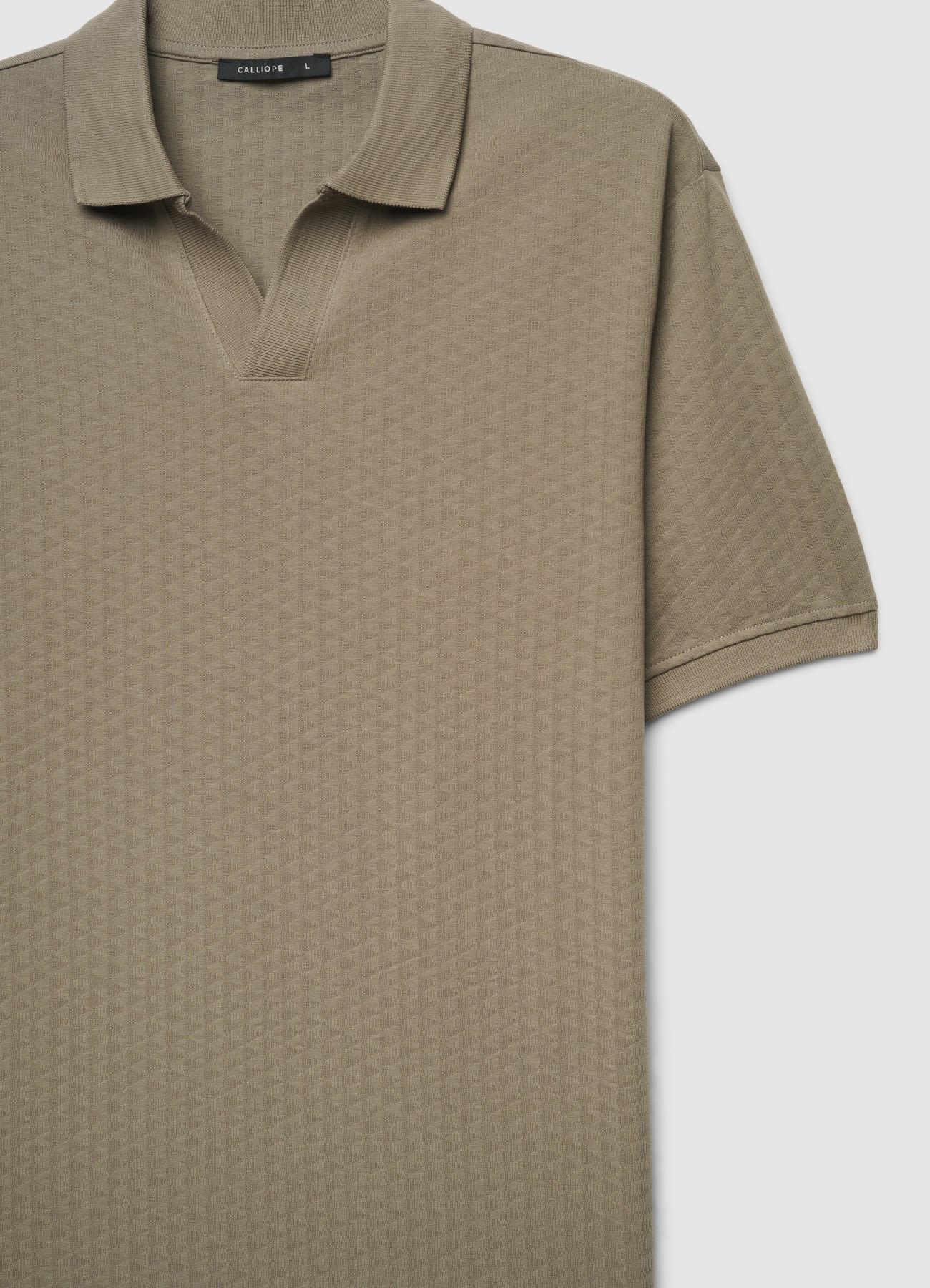 Polo con collo aperto in jacquard - Image 4