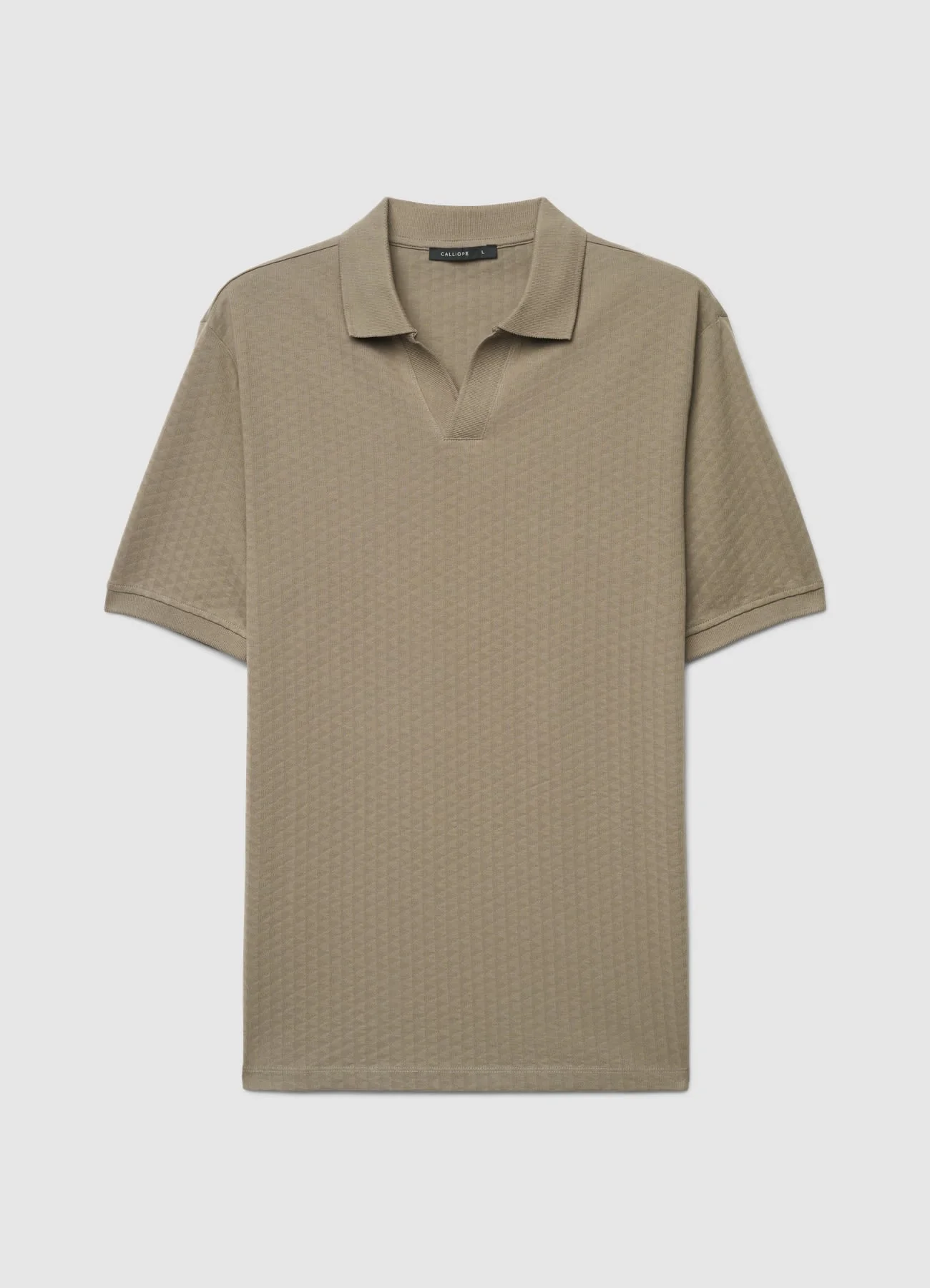Polo con collo aperto in jacquard - Image 6