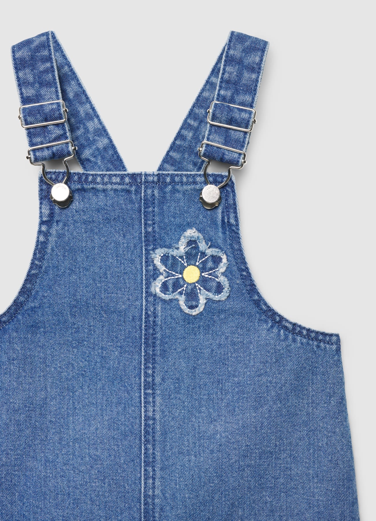 Salopette in denim con ricami floreali - Image 6