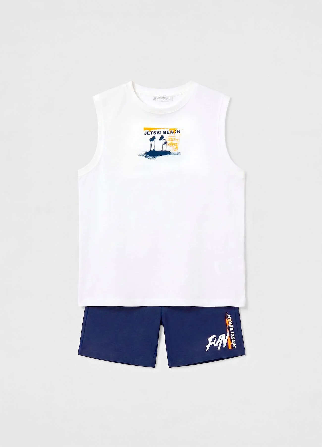 Set canotta e pantaloncini stampa mare