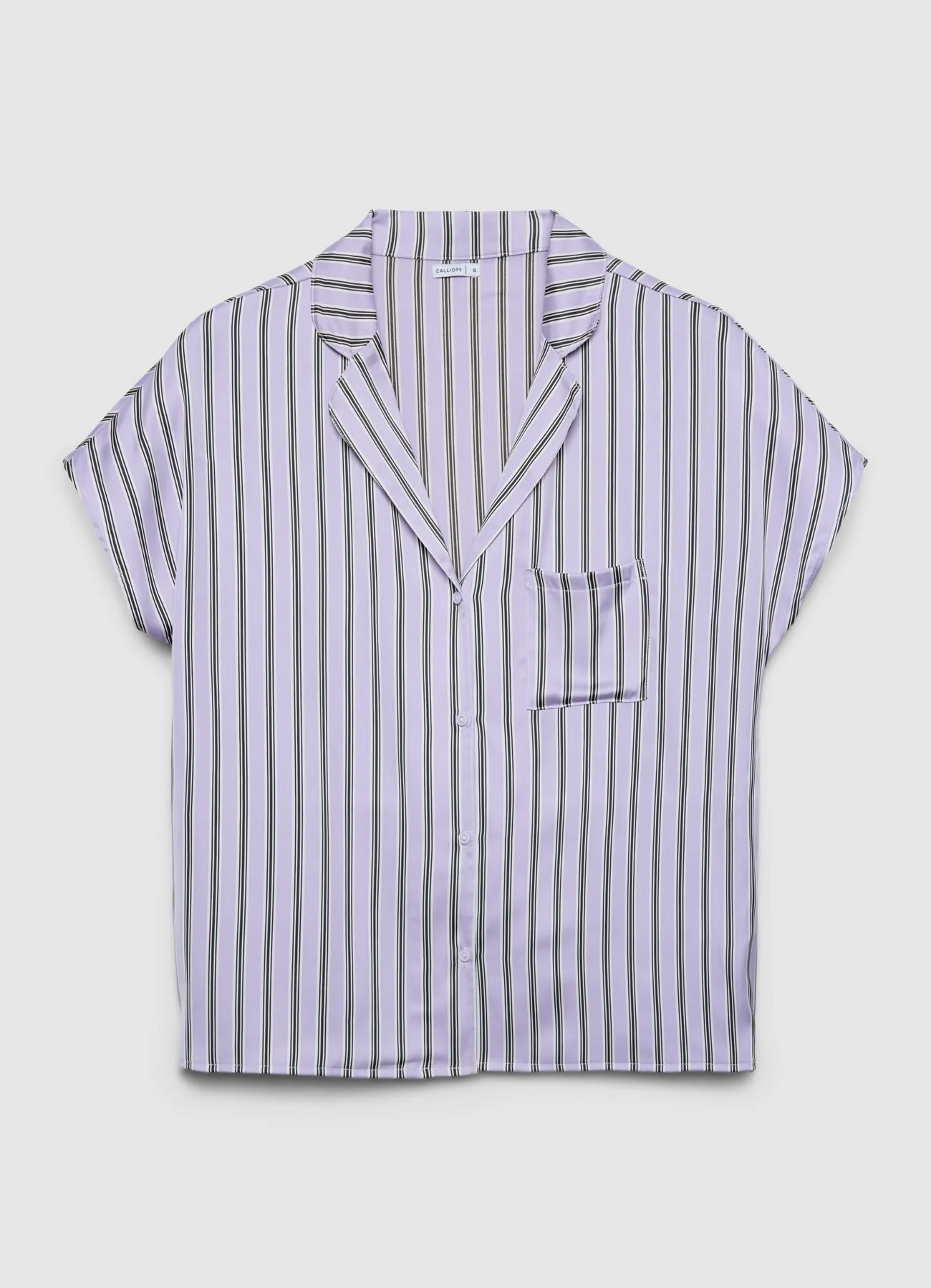 Set pigiama a righe con camicia e shorts - Image 5