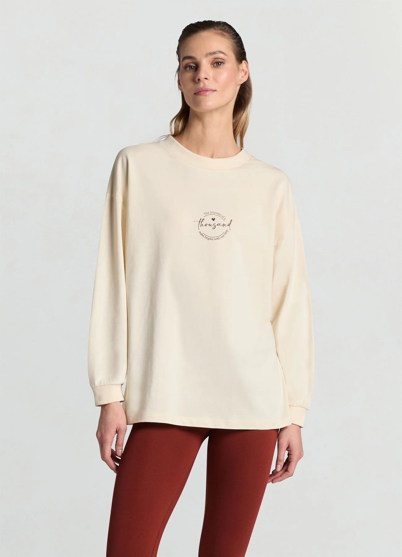 Set pigiama con felpa e leggings con stampa