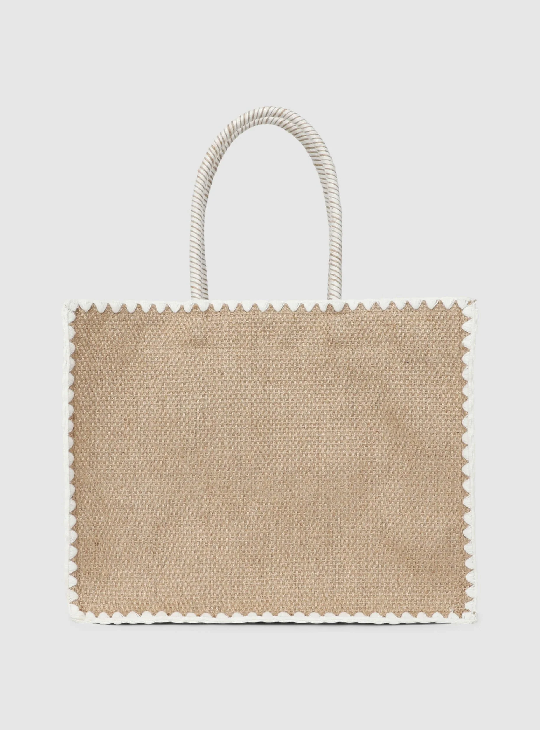 Shopper in juta con ricamo - Image 4