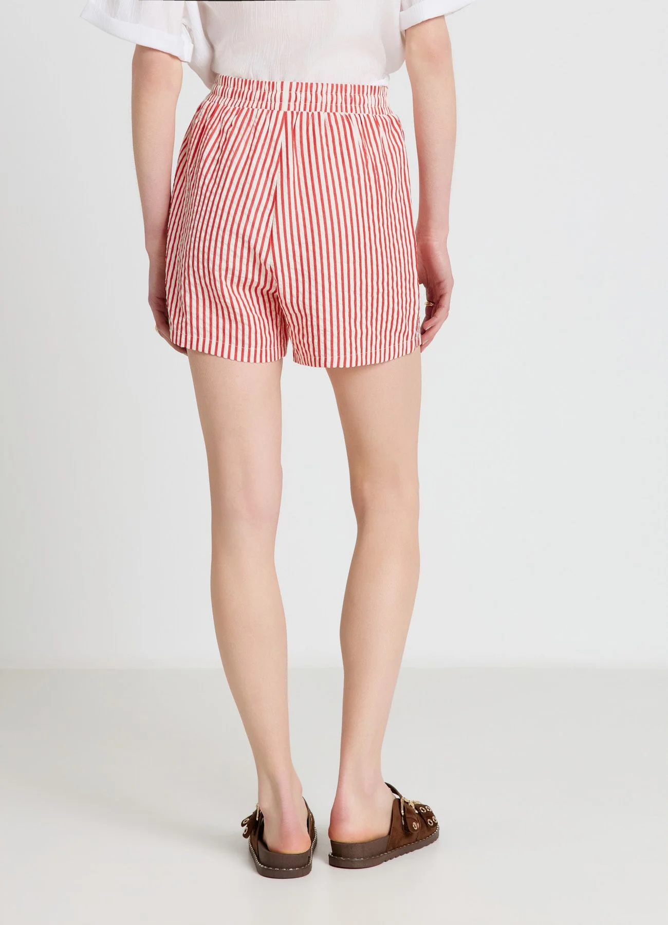 Shorts a righe con coulisse in vita - Image 3