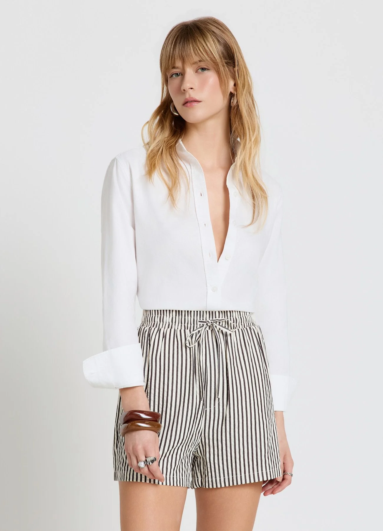 Shorts a righe con coulisse in vita - Image 2