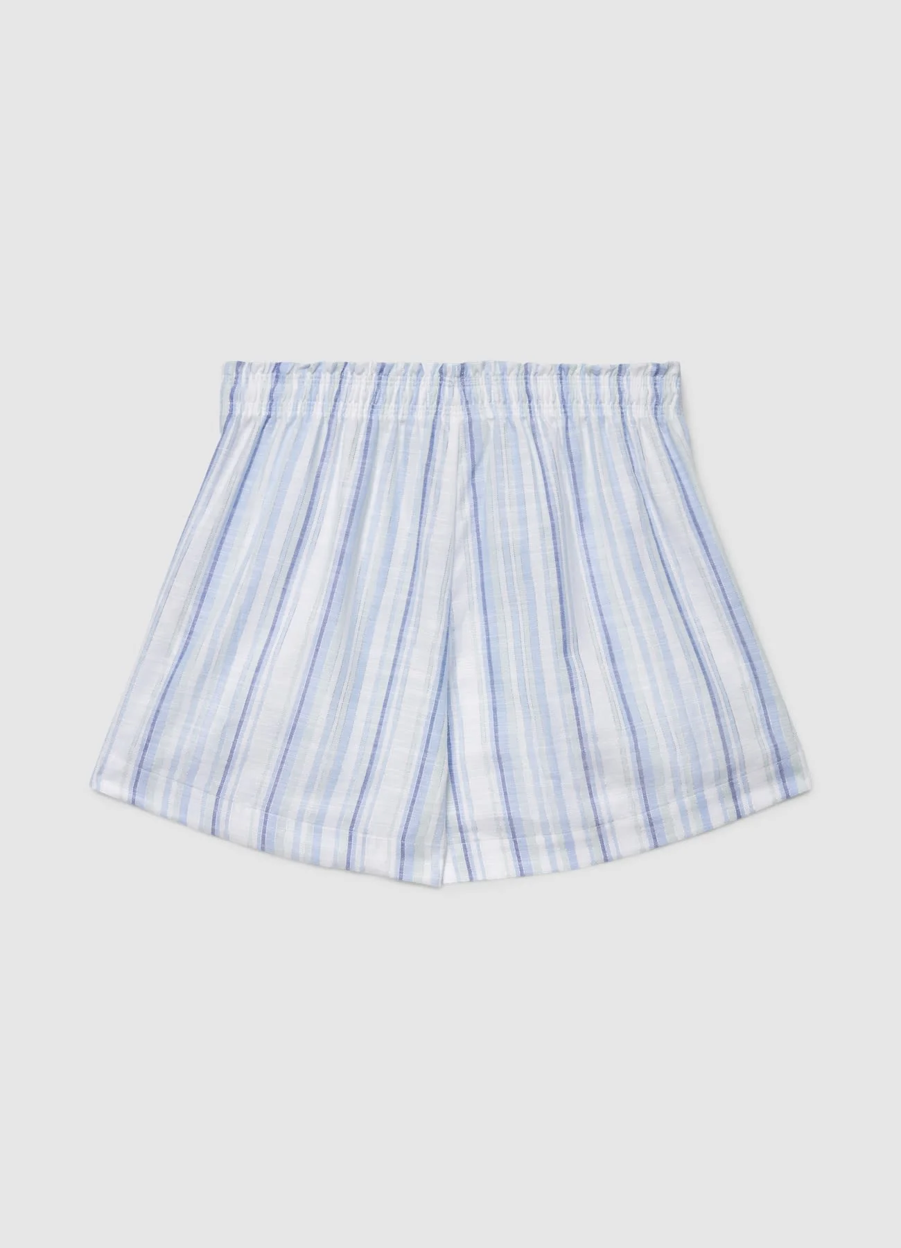 Shorts a righe con vita elasticizzata e coulisse