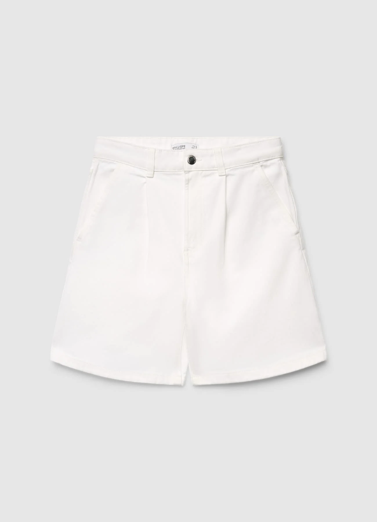 Shorts bermuda in denim con pinces - Image 4
