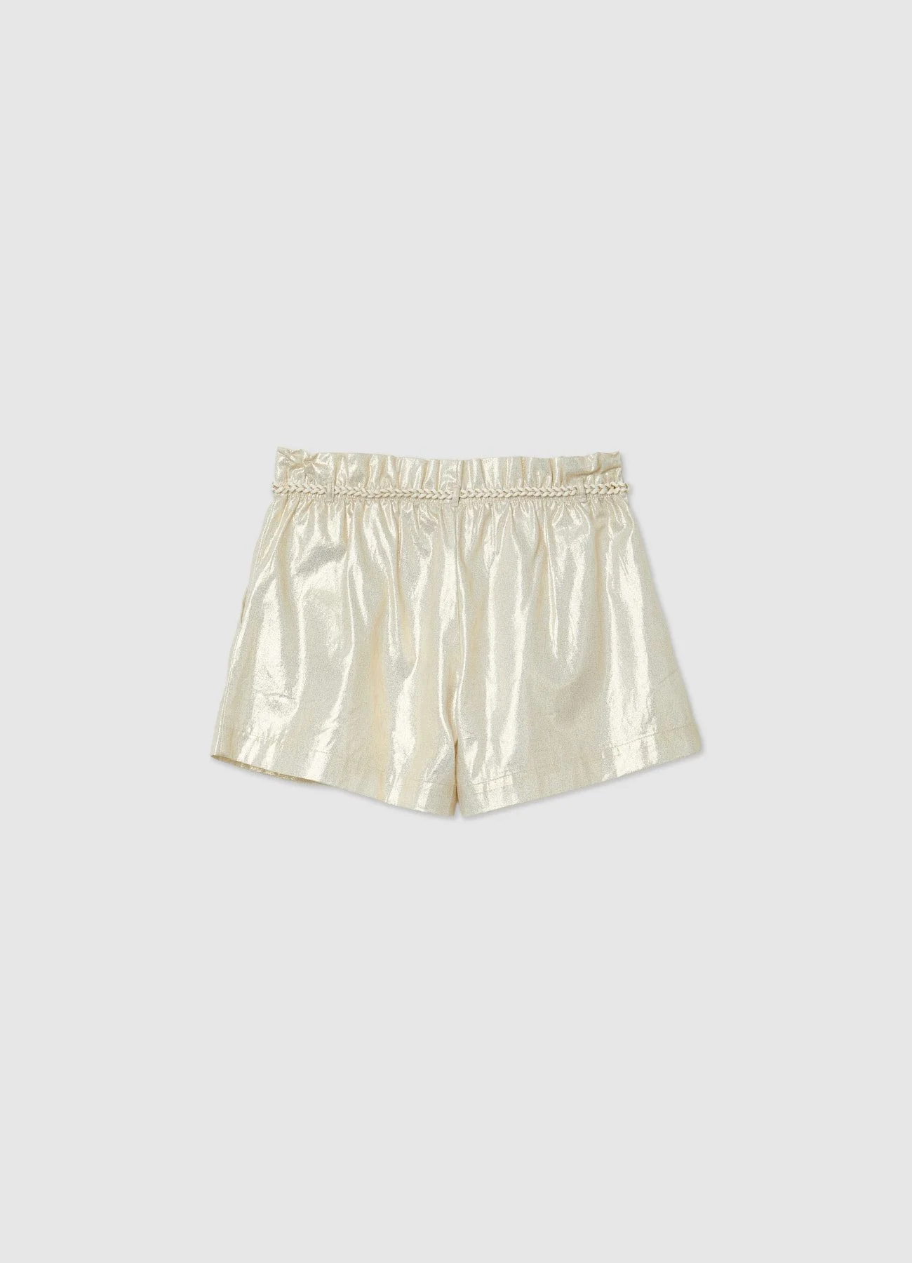 Shorts con finitura laminata e coulisse - Image 2
