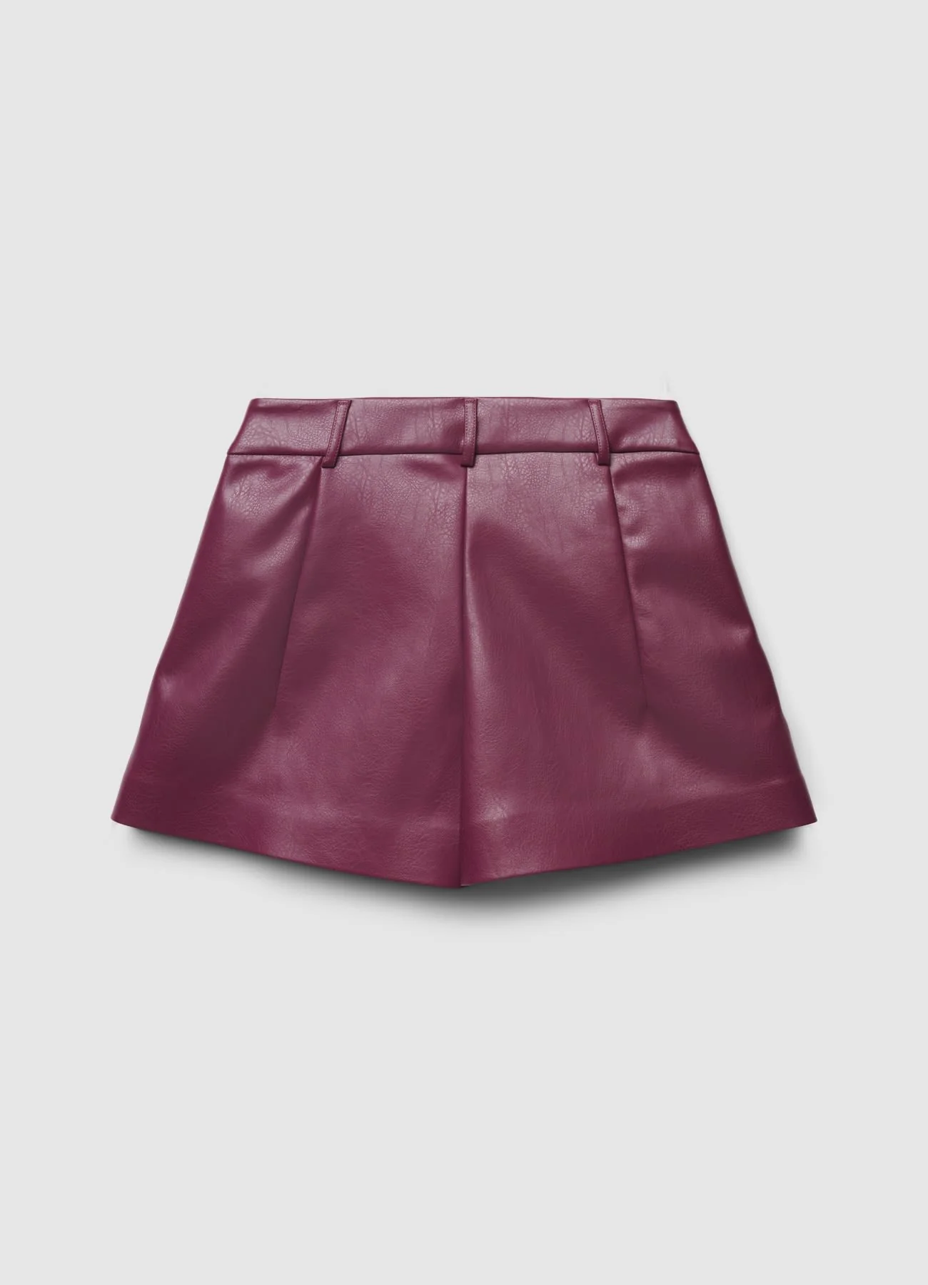 Shorts con pinces effetto pelle - Image 5