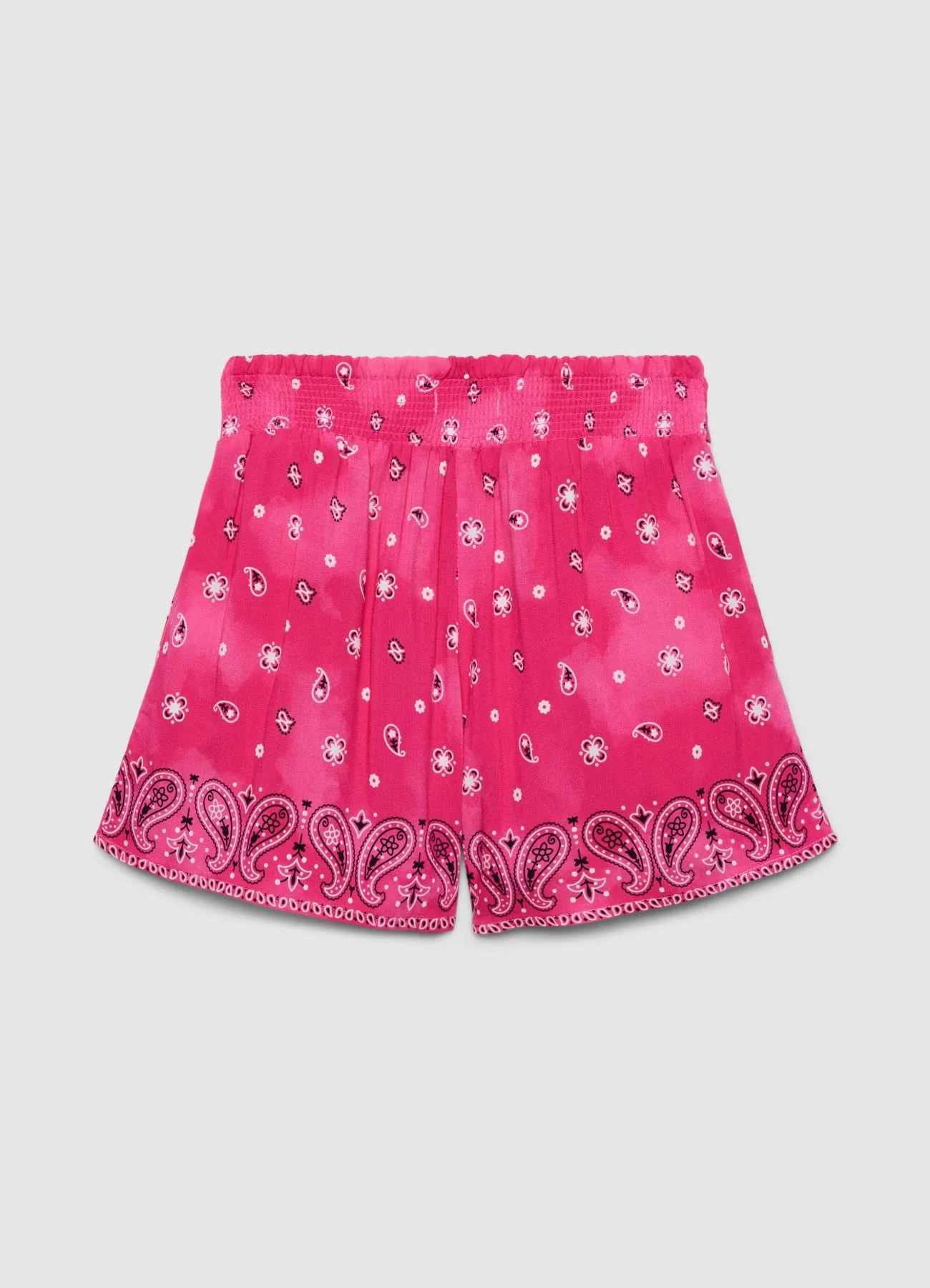 Shorts con stampa paisley e cintura annodata