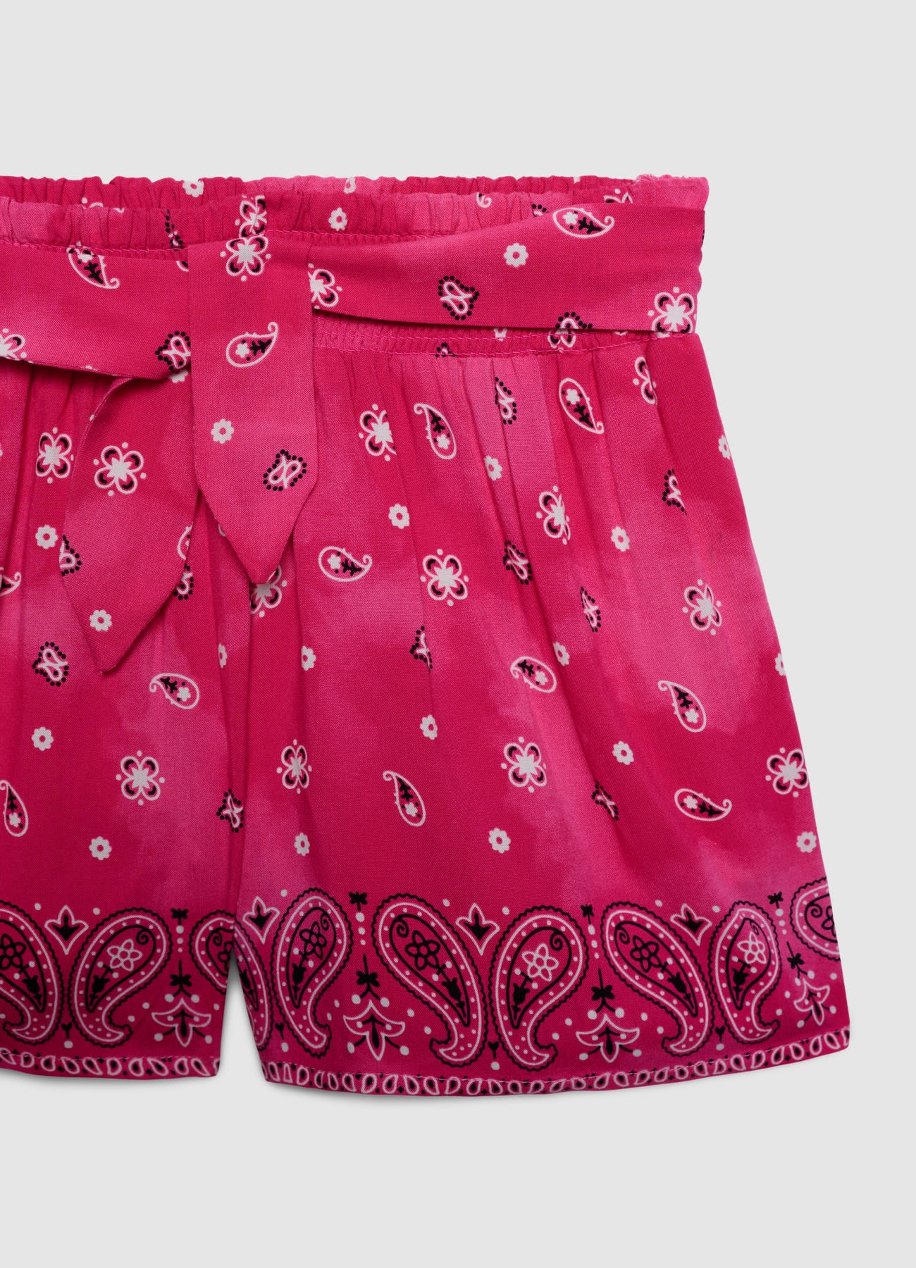 Shorts con stampa paisley e cintura annodata - Image 3