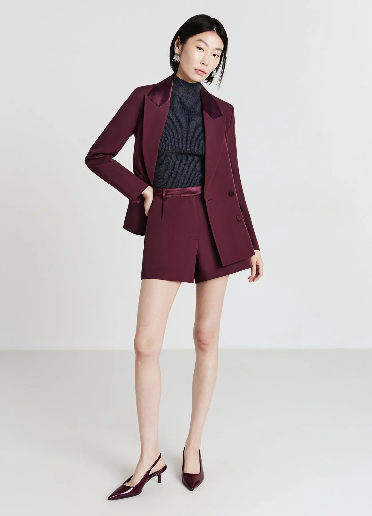 Shorts eleganti vita simil satin - Image 3