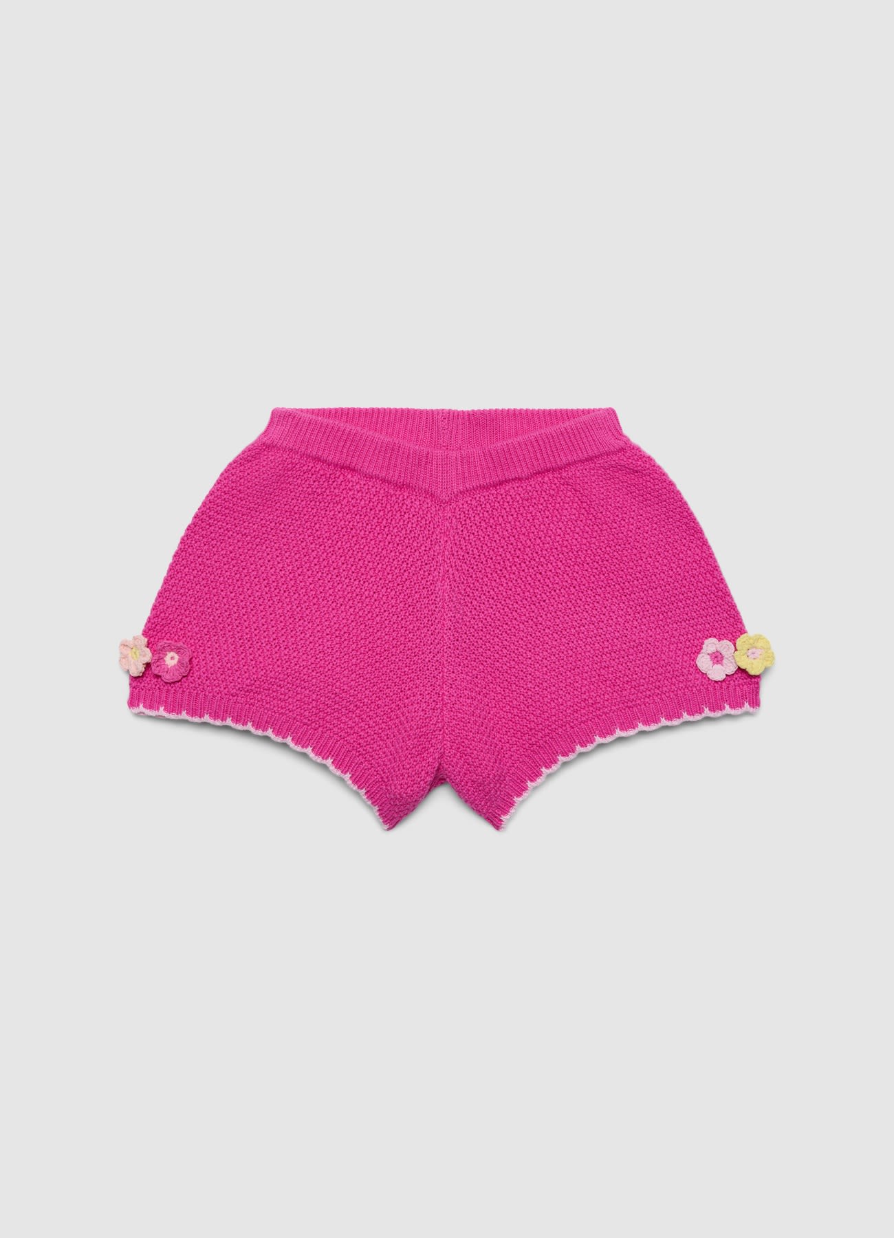 Shorts in crochet con fiori applicati - Image 3