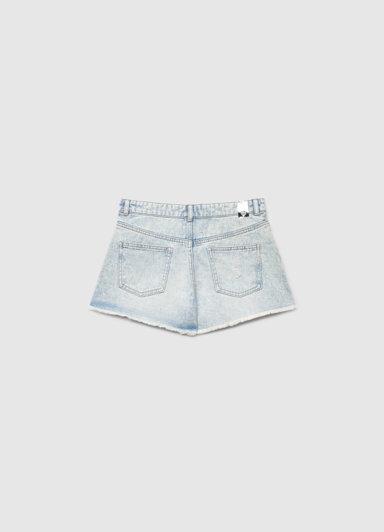 Shorts in denim con catene strass - Image 2