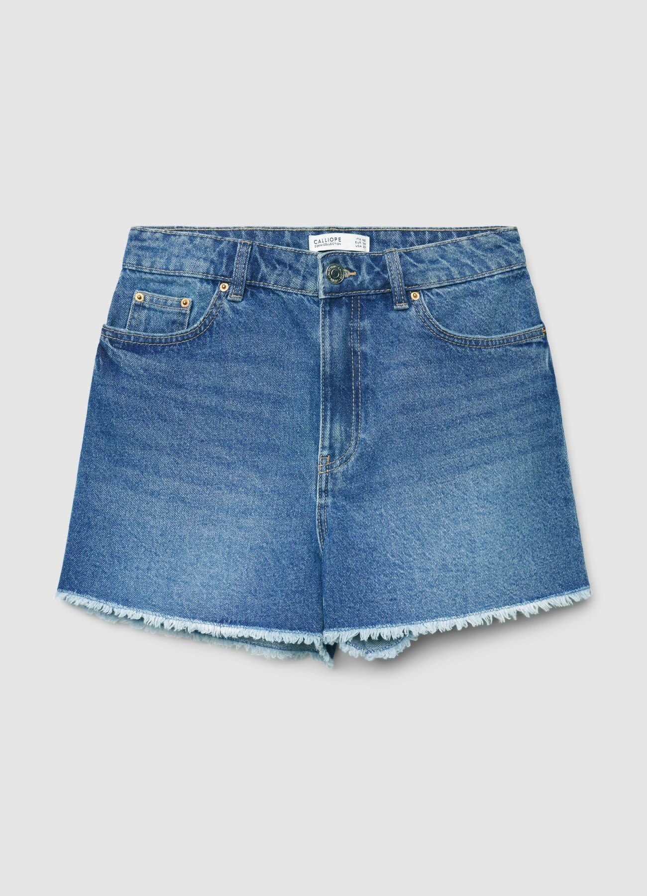 Shorts in denim con orlo sfrangiato - Image 5
