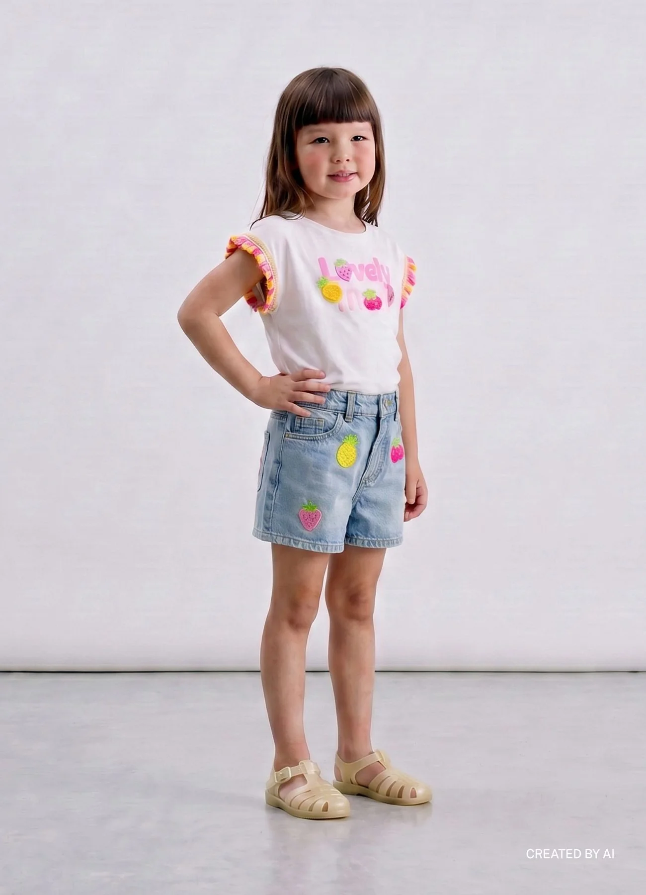 Shorts in denim con patch frutta - Image 4