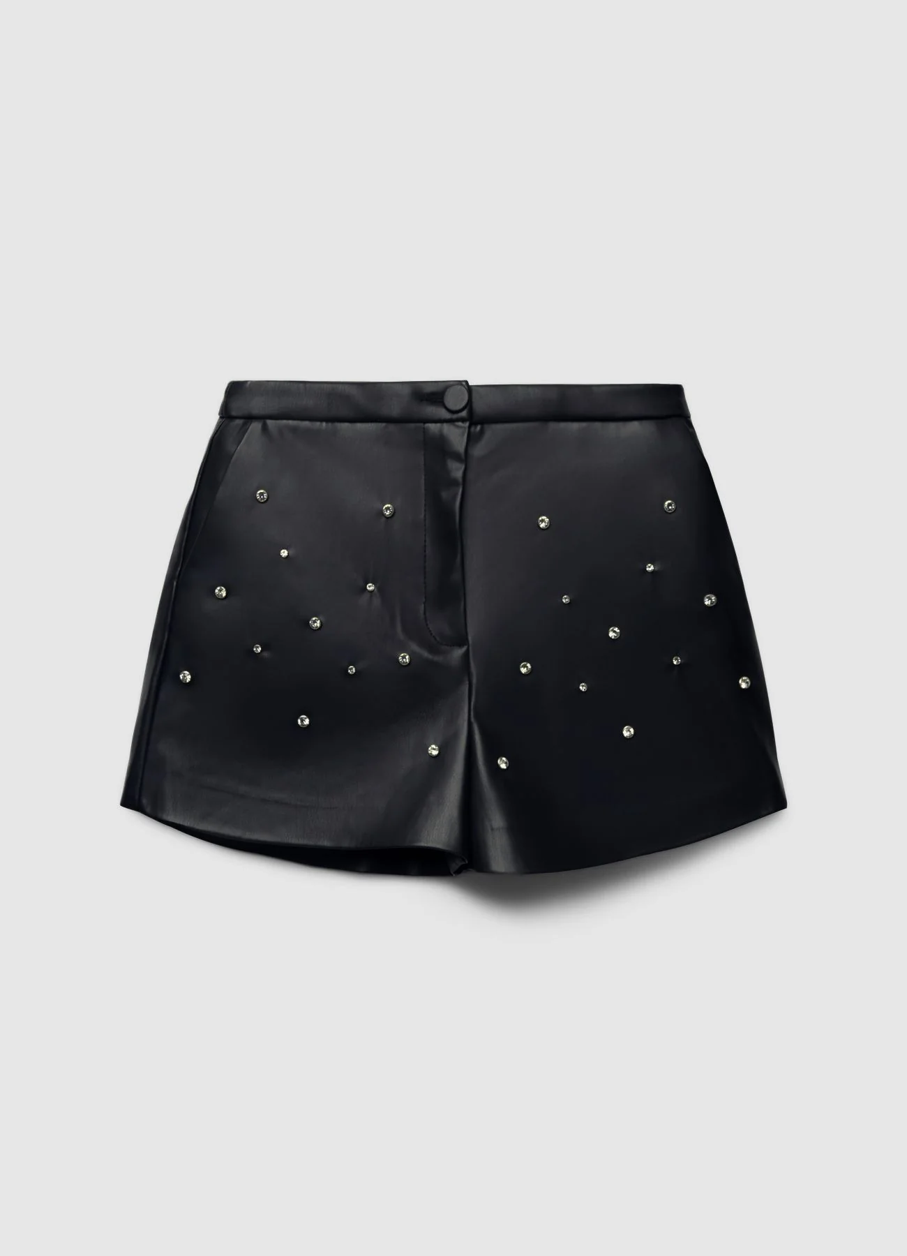 Shorts in similpelle con strass - Image 5