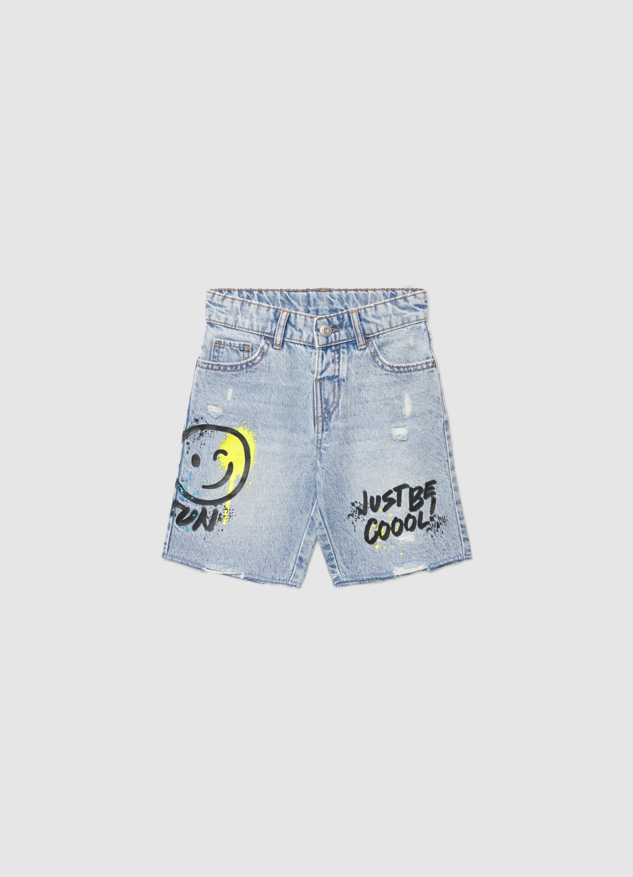 Shorts jeans con stampa graffiti