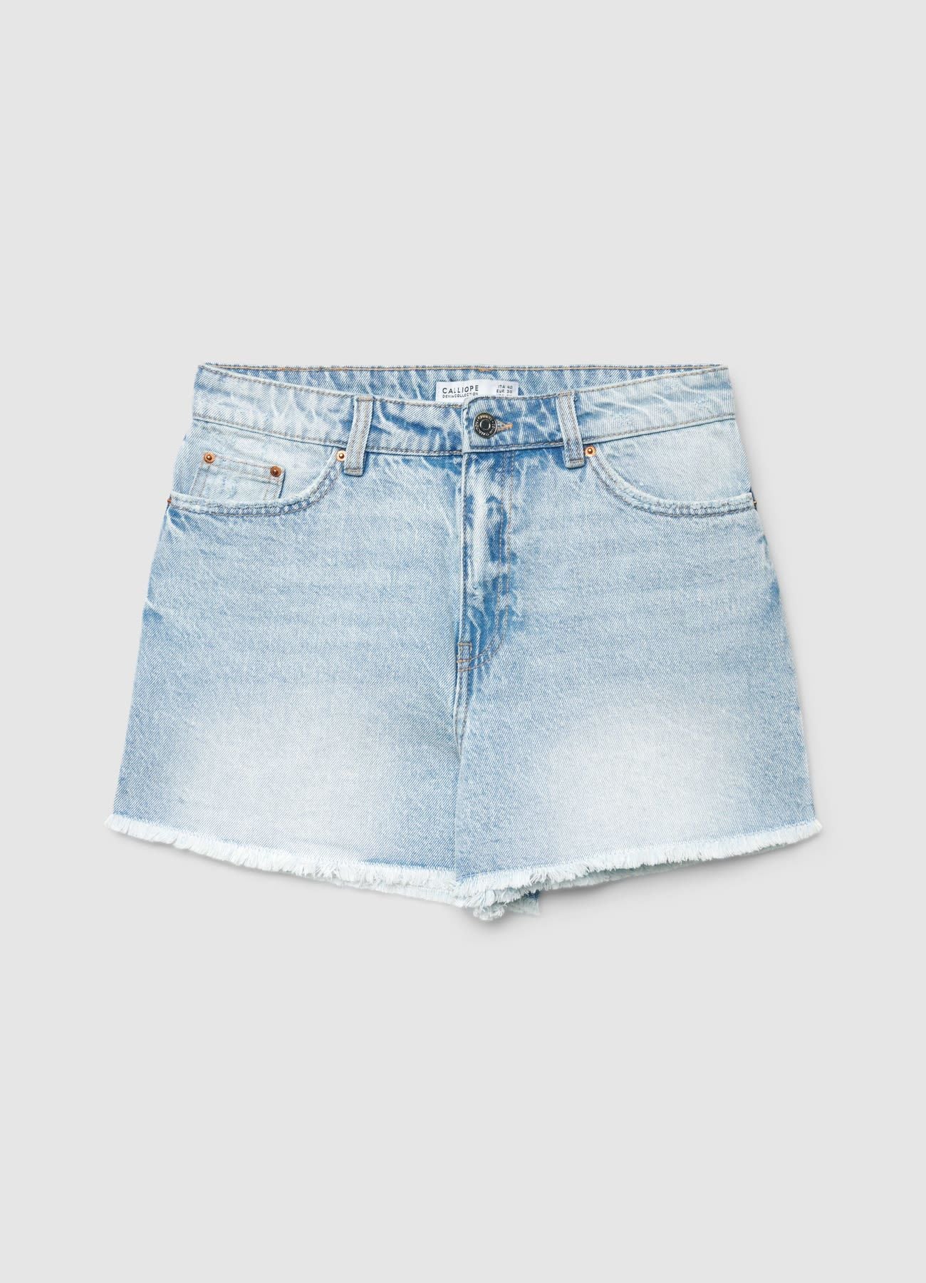 Shorts jeans mom con fondo sfrangiato - Image 5