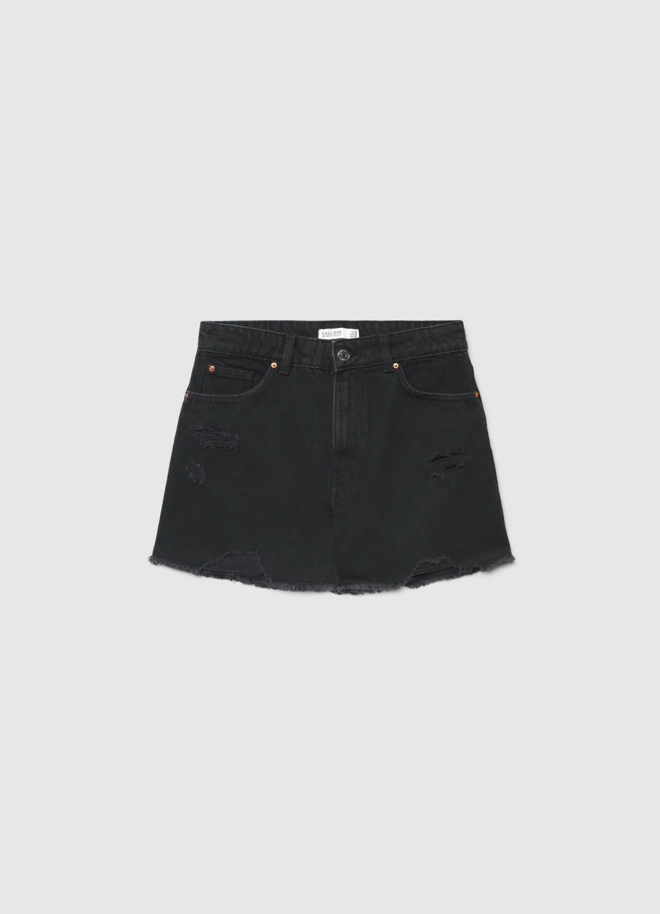 Shorts mom in denim con strappi - Image 4