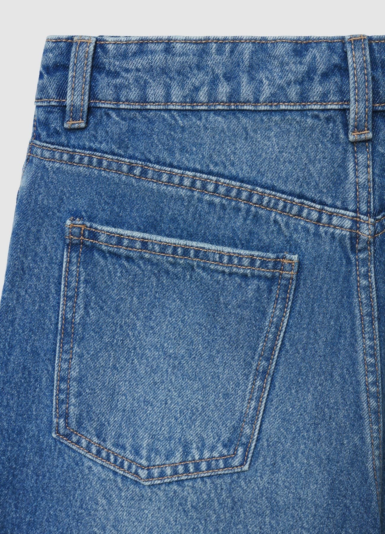 Shorts mom in jeans con strappi e orlo sfrangiato - Image 5