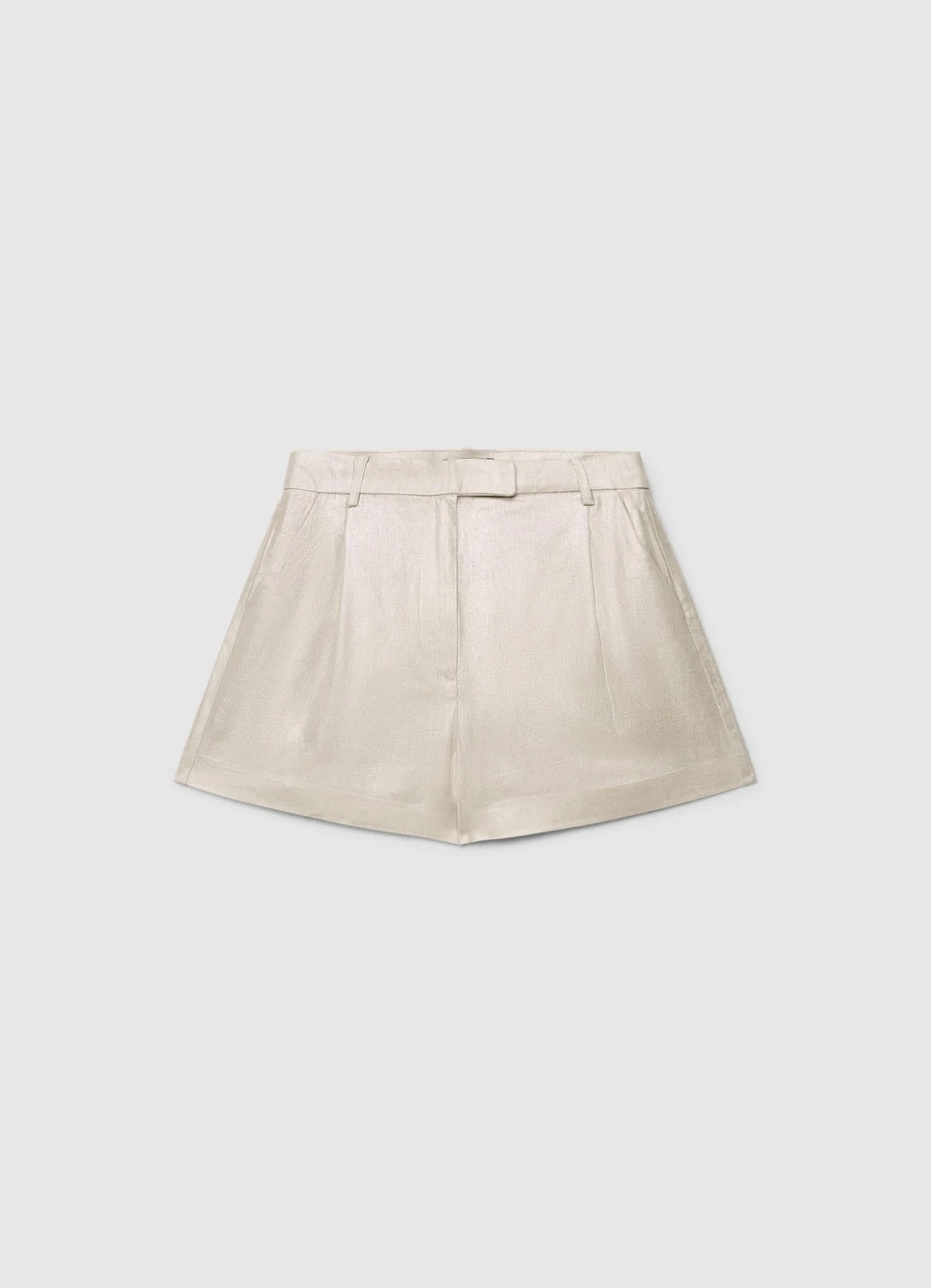 Shorts sartoriali tessuto spalmato misto lino - Image 4