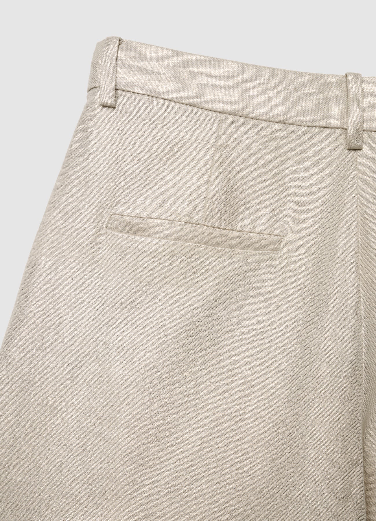 Shorts sartoriali tessuto spalmato misto lino - Image 6