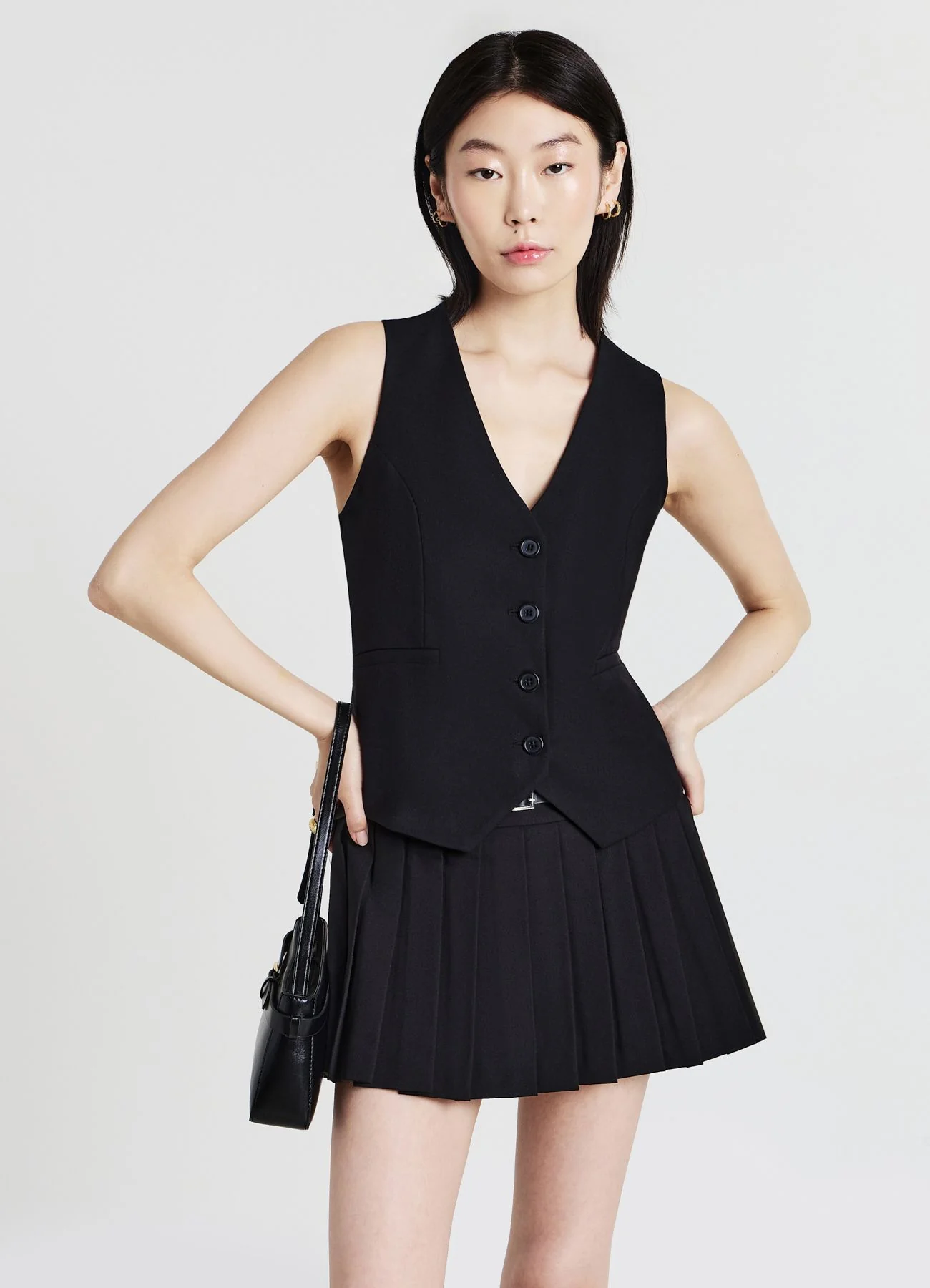 Skort a pieghe con cintura - Image 7
