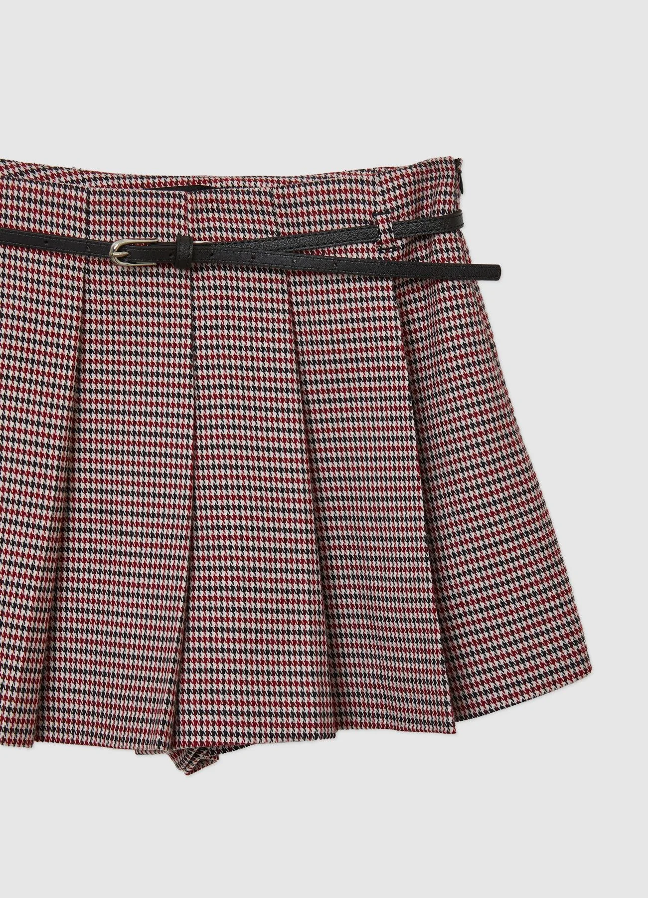 Skort a pieghe pied de poule cintura - Image 4