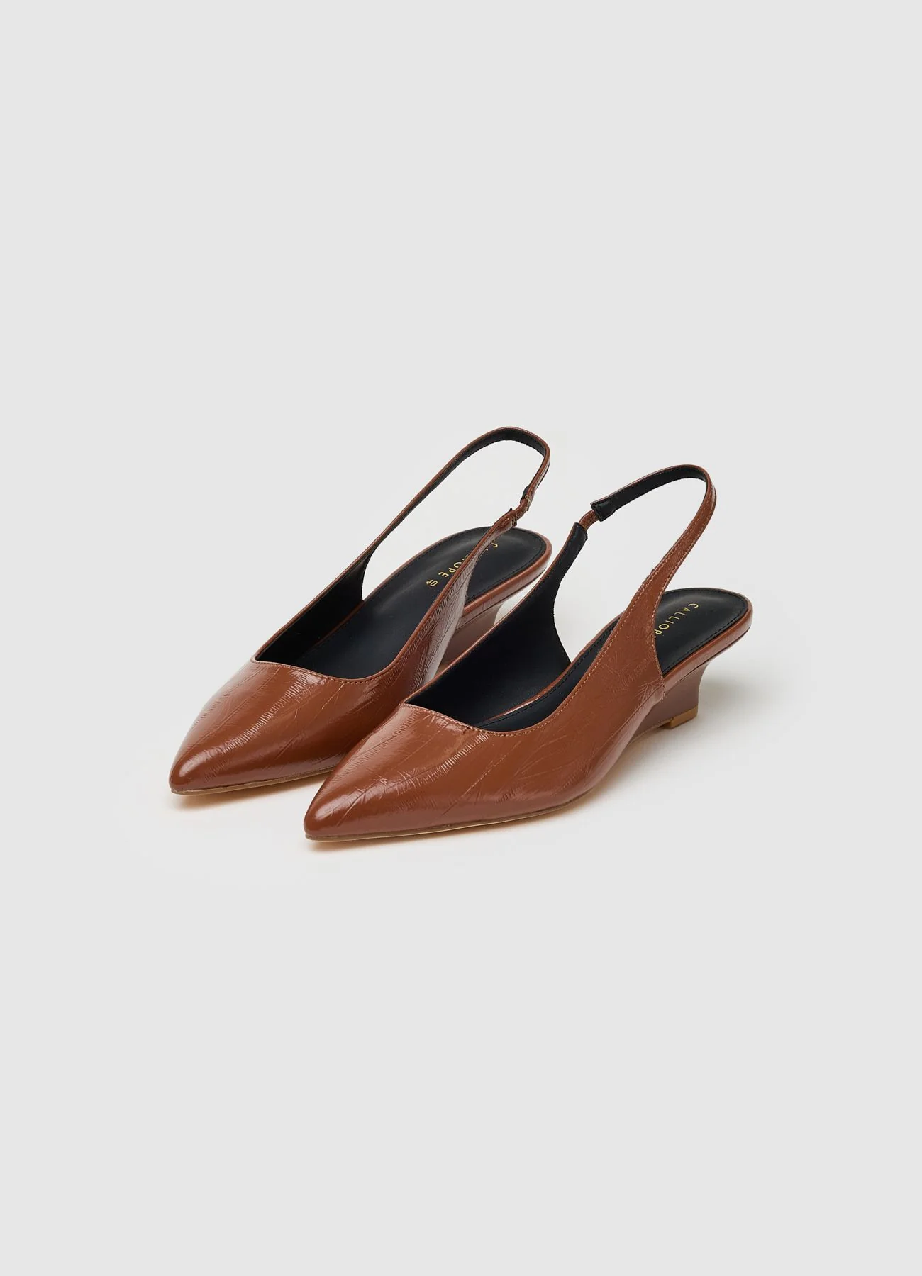 Slingback con tacco a zeppa bassa effetto cocco - Image 4