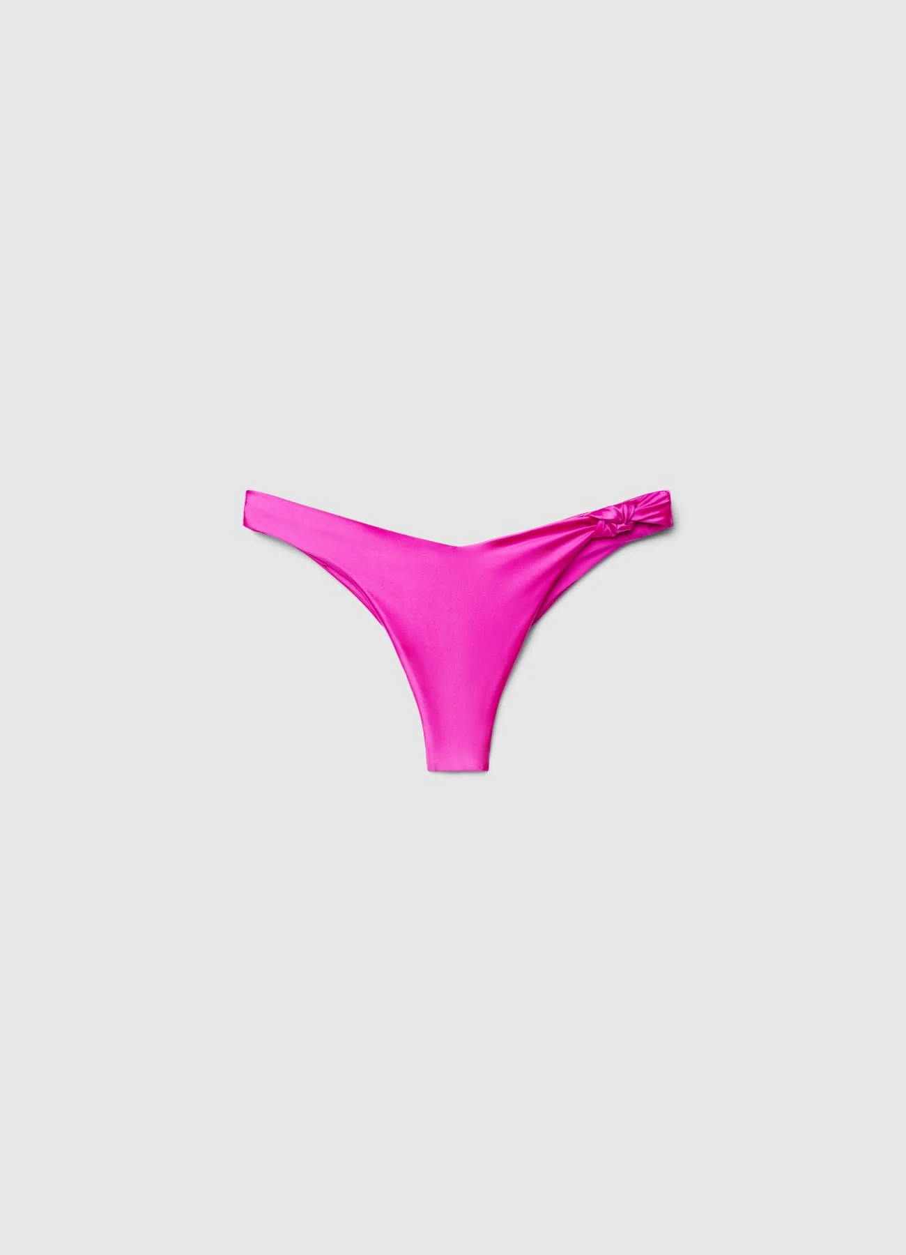 Slip bikini brasiliana con nodi a tinta unita - Image 3